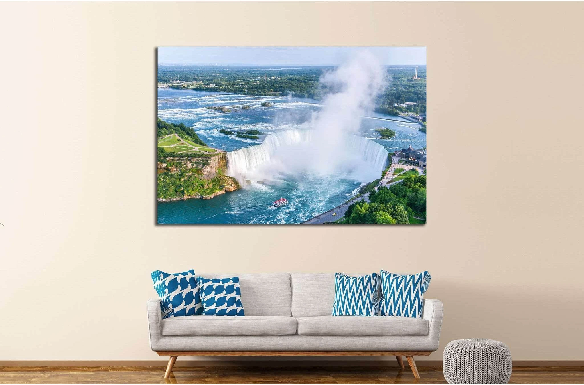 Niagara Falls Aerial View, Canadian Falls, Canada №2006 Ready to Hang Canvas Print - Zellart Canvas Prints ALL_Products, s-2006