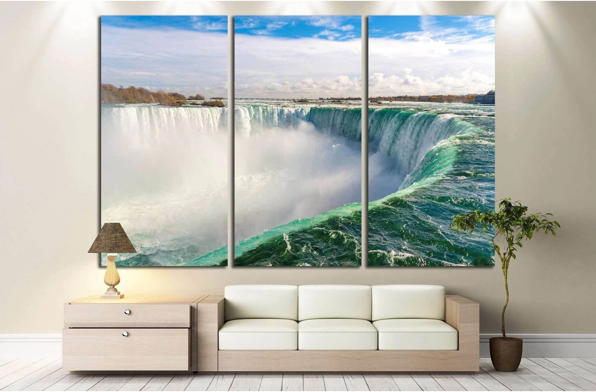 Niagara Falls Wall Art, Horseshoe Fall Canvas Print, Ontario, Canada Ready to Hang Canvas Print №2008 - Zellart Canvas Prints ALL_Products, s-2008, Waterfall