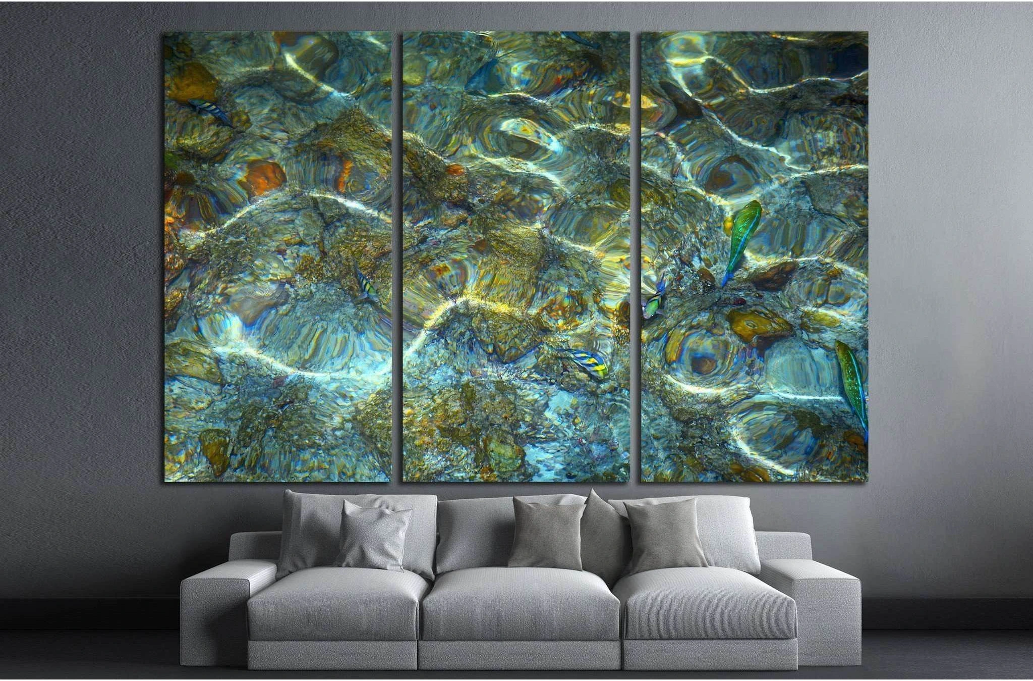 Nice water ripples with a fish №1391 Ready to Hang Canvas Print - Zellart Canvas Prints ALL_Products, s-1391