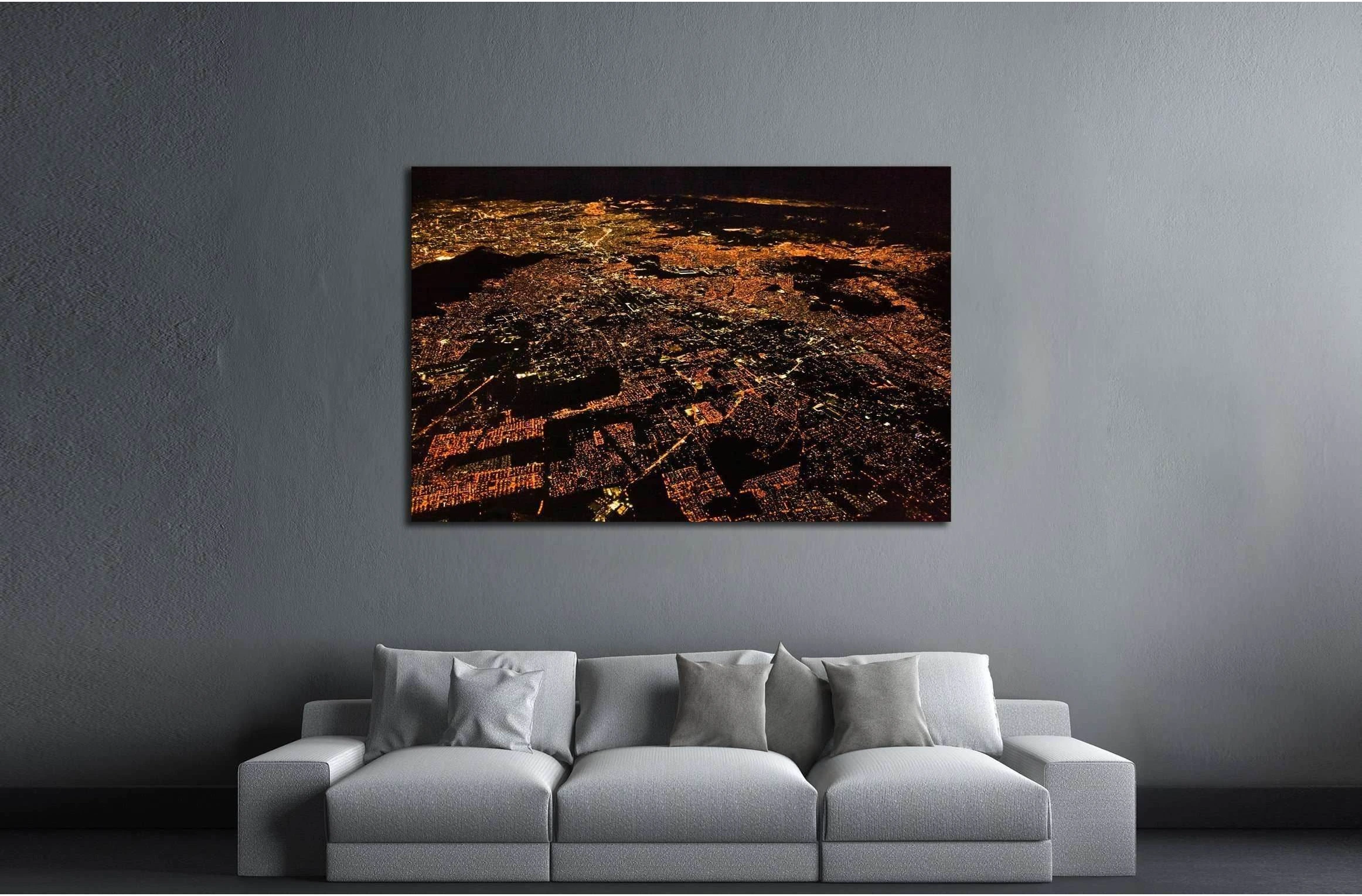 Night panoramic view of Mexico city, Mexico. Central America №2942 Ready to Hang Canvas Print - Zellart Canvas Prints ALL_Products, s-2942