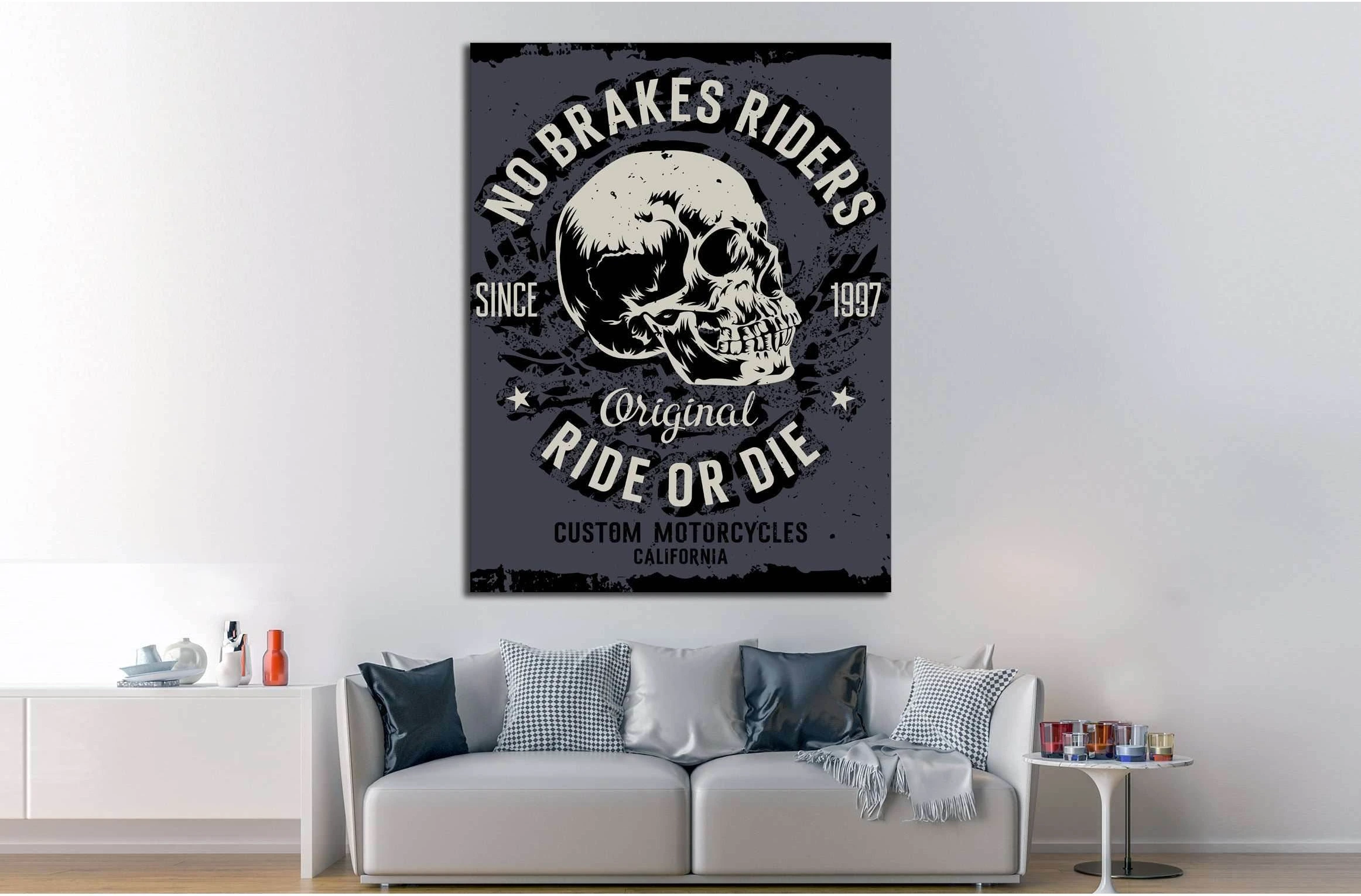 no brakes riders. ride or die №4591 Ready to Hang Canvas Print - Zellart Canvas Prints ALL_Products, s-4591