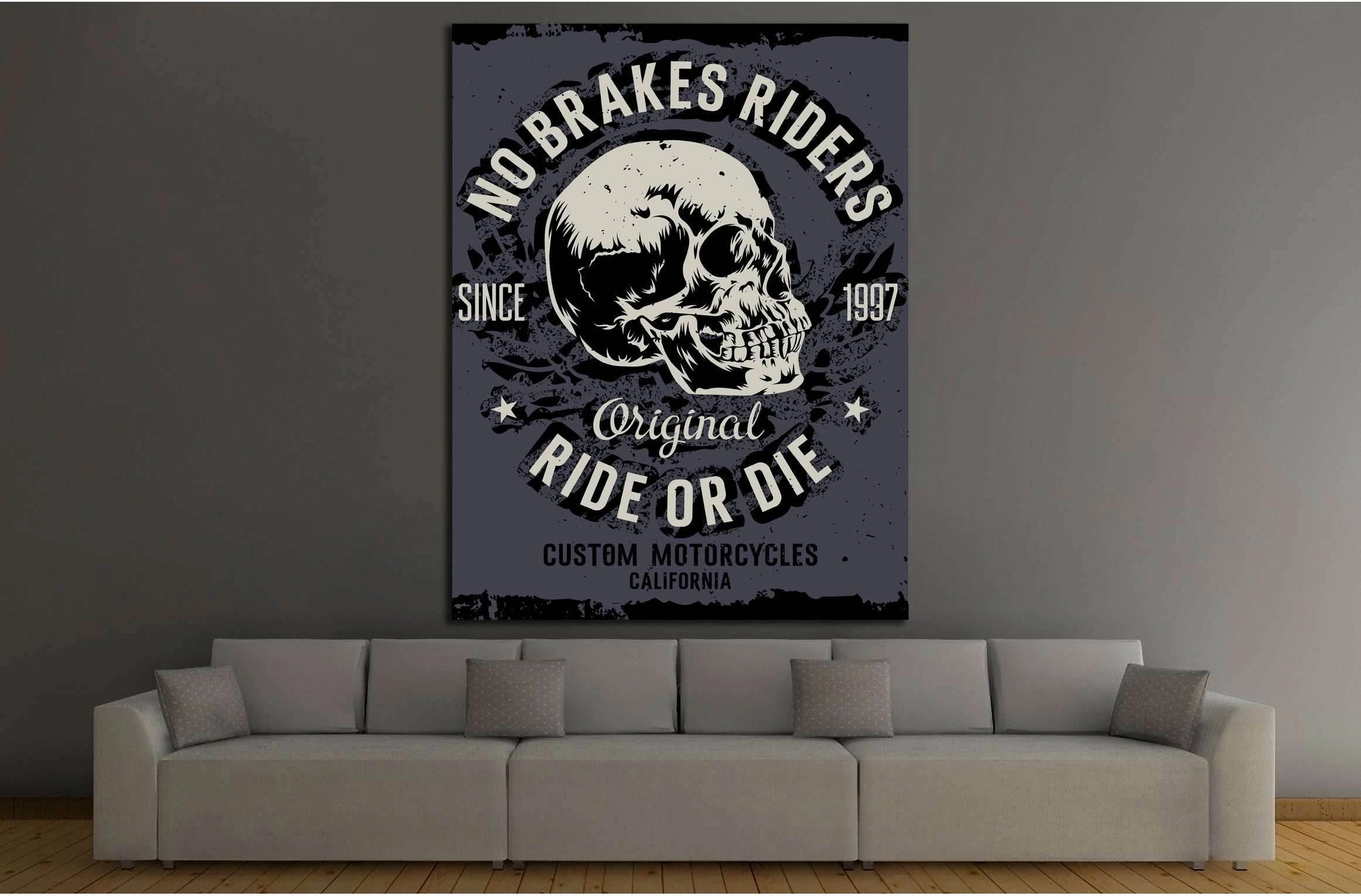 no brakes riders. ride or die №4591 Ready to Hang Canvas Print - Zellart Canvas Prints ALL_Products, s-4591