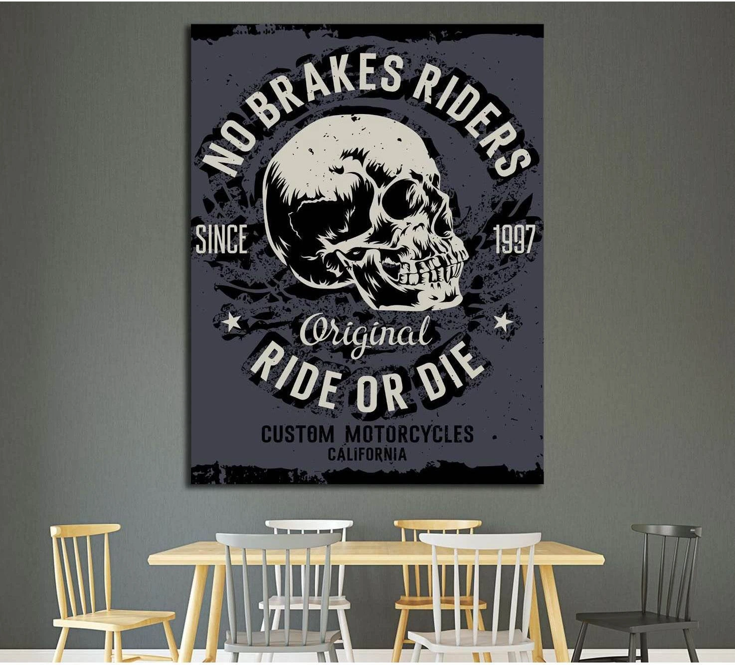 no brakes riders. ride or die №4591 Ready to Hang Canvas Print - Zellart Canvas Prints ALL_Products, s-4591