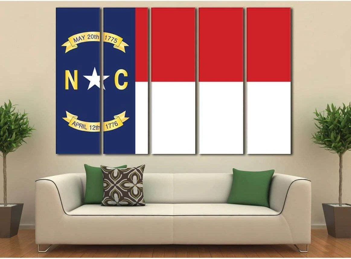 North Carolina Flag №827 Ready to Hang Canvas Print - Zellart Canvas Prints ALL_Products, z-827