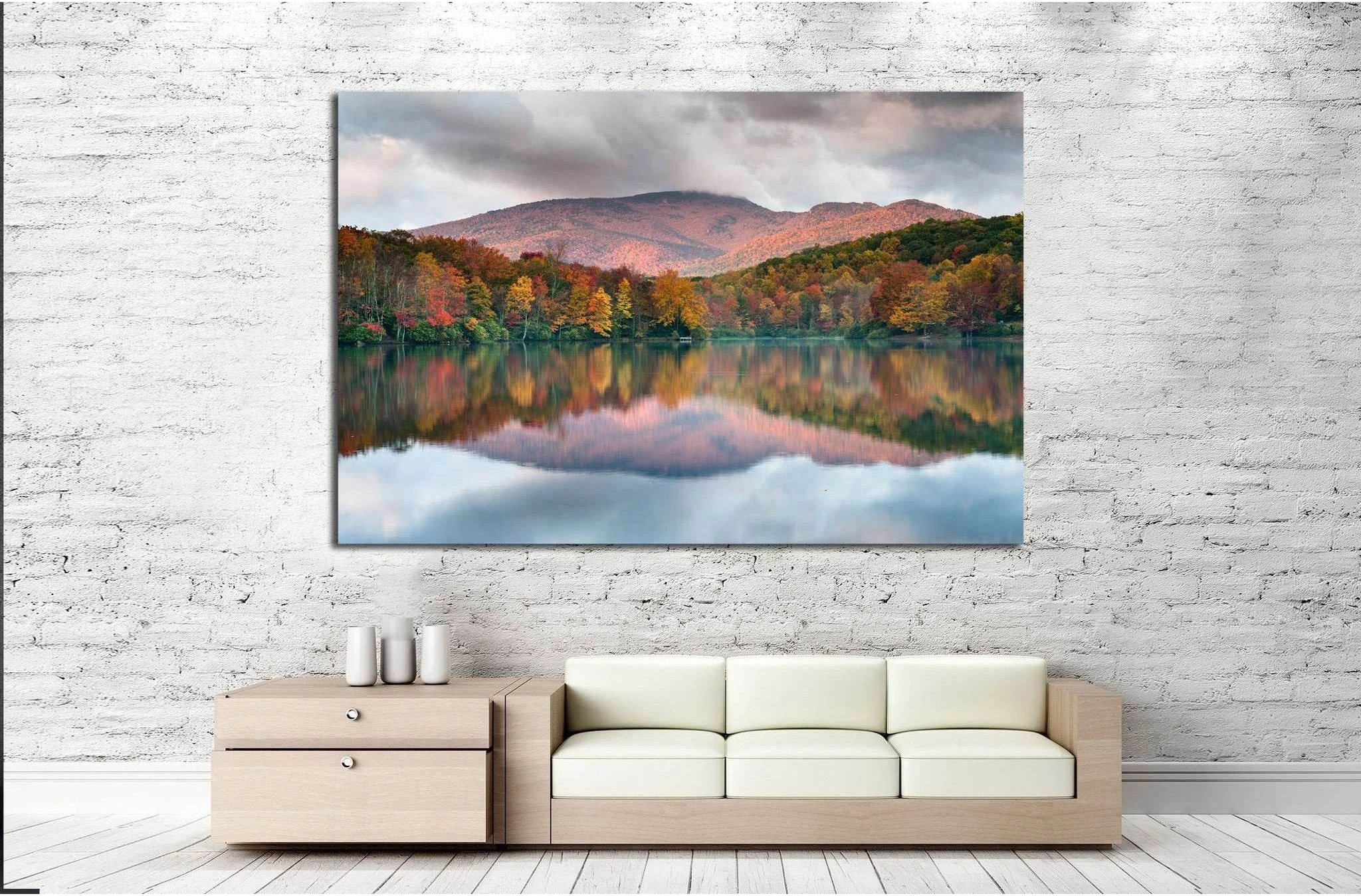 North Carolina Grandfather Mountain Price Lake Blue Ridge Parkway Attraction №1973 Ready to Hang Canvas Print - Zellart Canvas Prints ALL_Products, s-1973