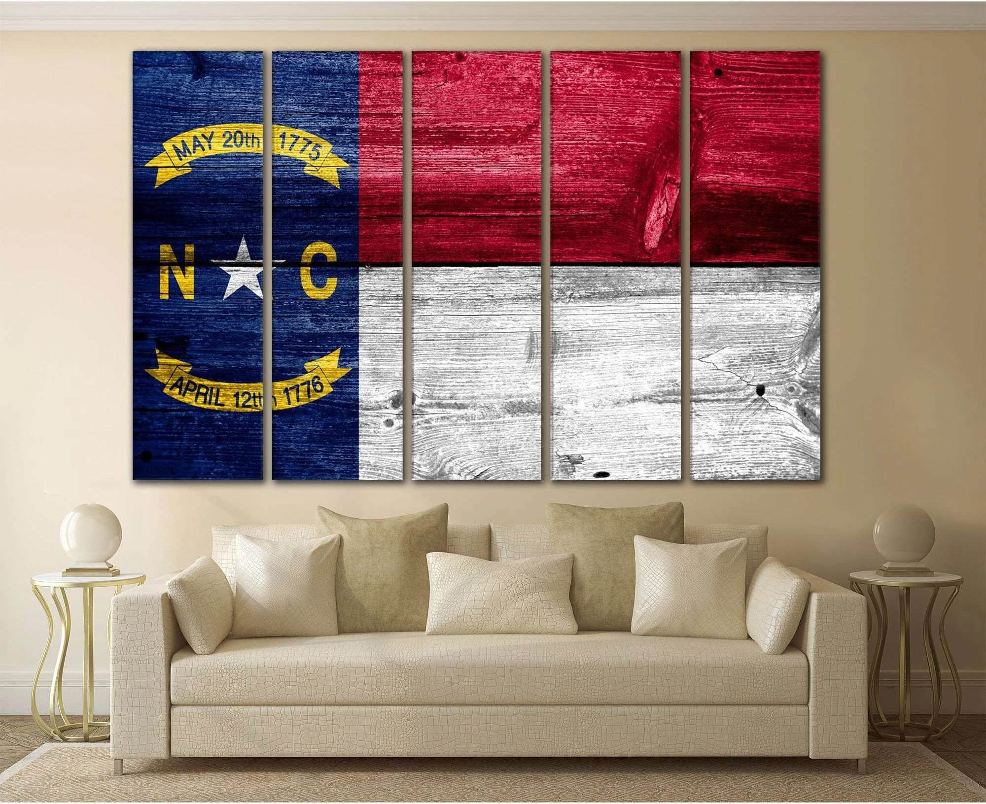 North Carolina State Flag №828 Ready to Hang Canvas Print - Zellart Canvas Prints ALL_Products, z-828