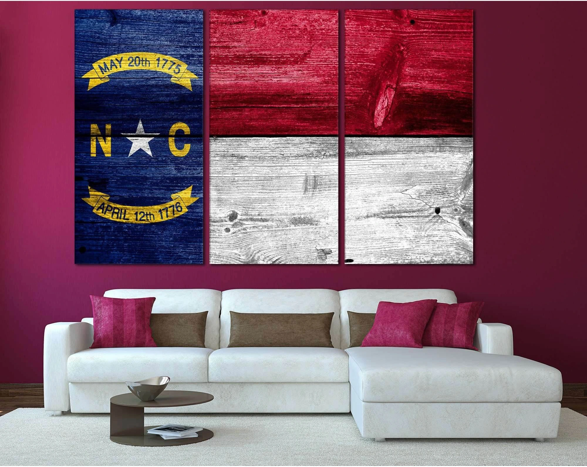 North Carolina State Flag №828 Ready to Hang Canvas Print - Zellart Canvas Prints ALL_Products, z-828
