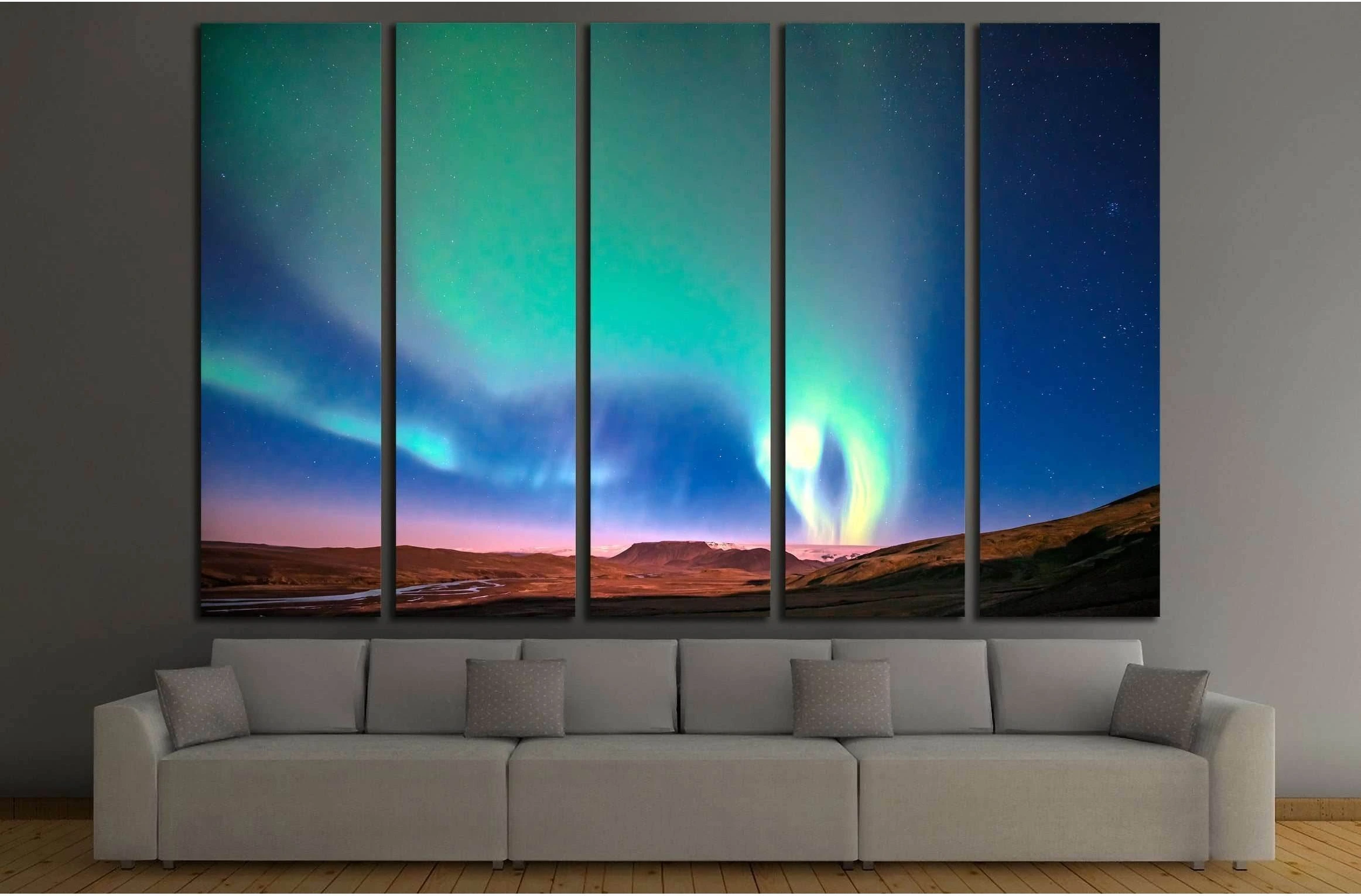 Northern Lights №2909 Ready to Hang Canvas Print - Zellart Canvas Prints ALL_Products, s-2909