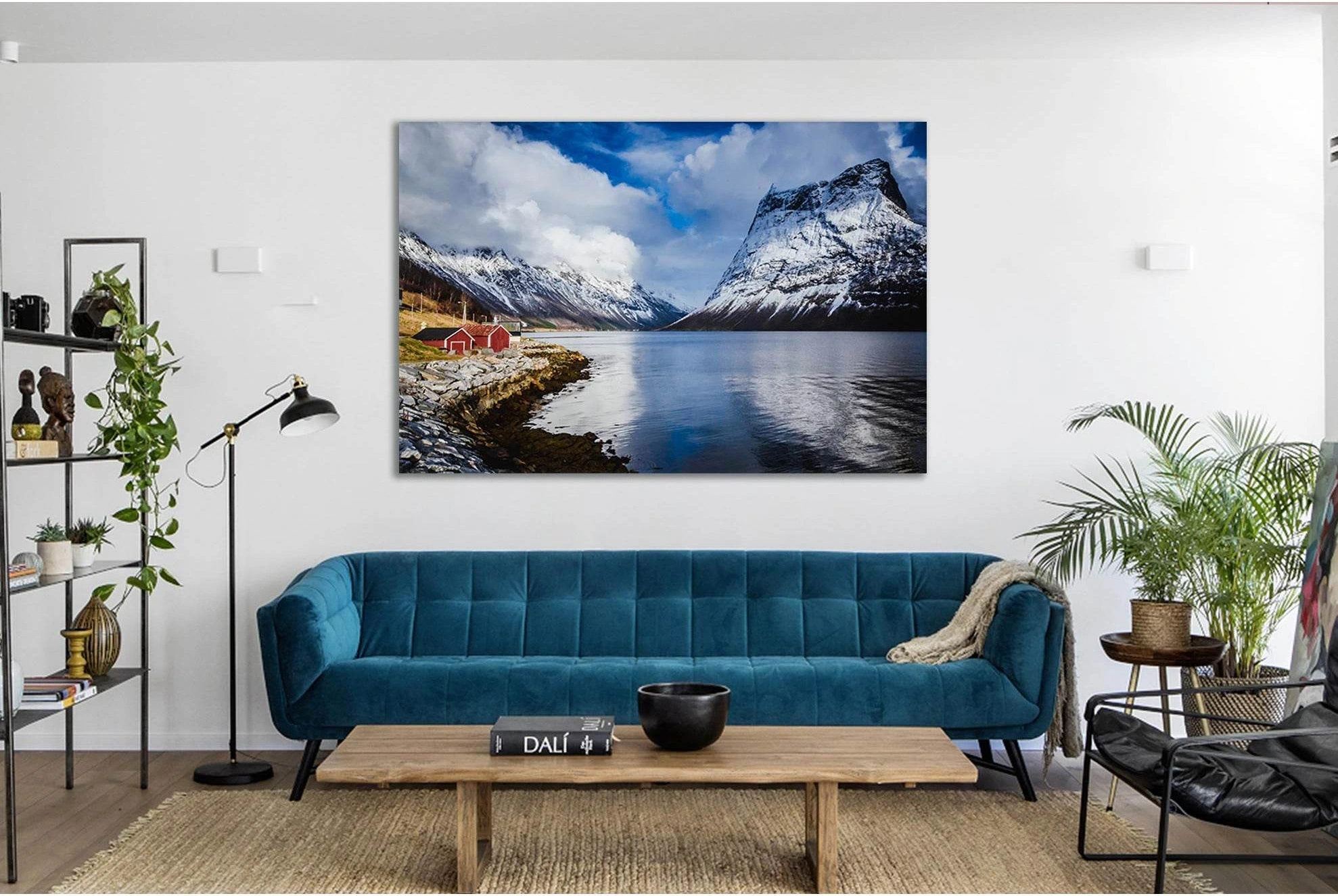 Norway Traditional Red House №Sl37 Ready to Hang Canvas Print - Zellart Canvas Prints 0new, ALL_Products, Nature & Landscapes Canvas Print