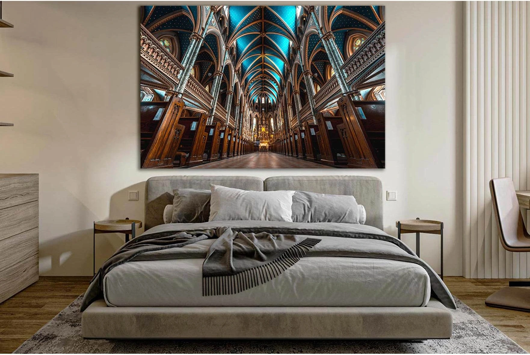 Notre Dame Cathedral Ottawa №SL1398 Ready to Hang Canvas Print - Zellart Canvas Prints 0new, ALL_Products, Architecture