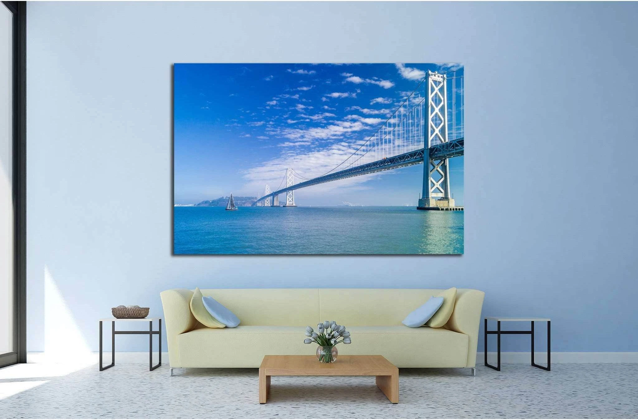 Oakland-bay Bridge, San Francisco №1640 Ready to Hang Canvas Print - Zellart Canvas Prints ALL_Products, s-1640