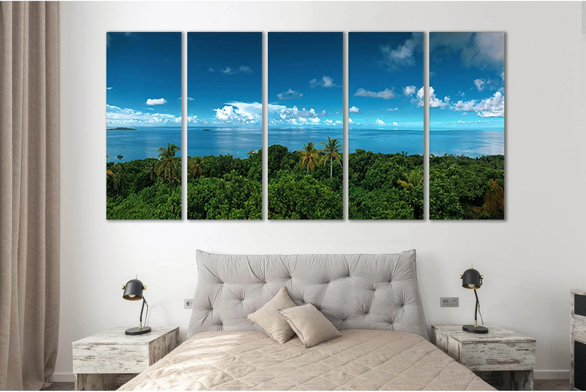 Ocean Tropical Island №SL74 Ready to Hang Canvas Print - Zellart Canvas Prints 0new, ALL_Products, Beach Ocean & Waves