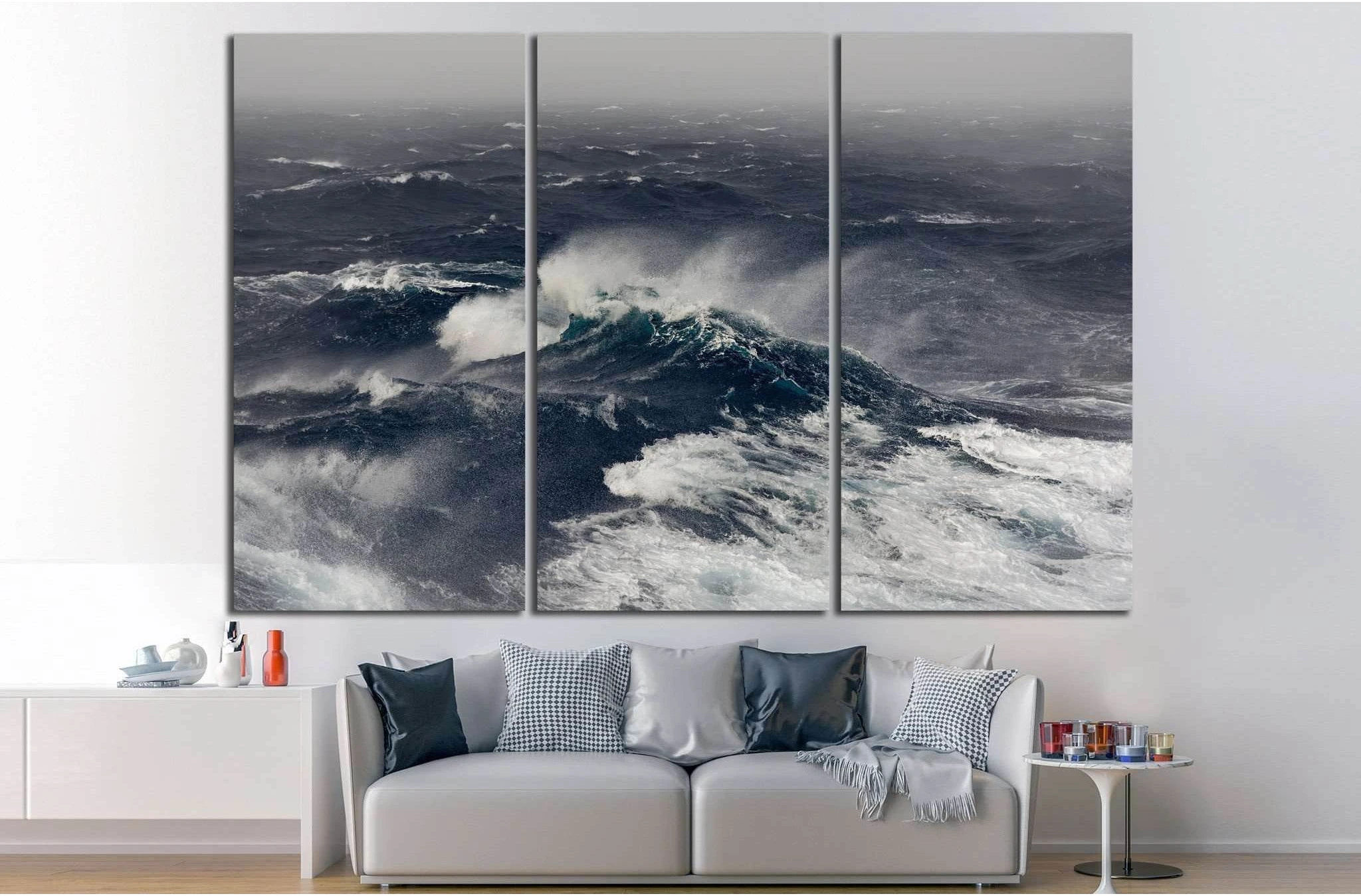 ocean wave, indian ocean №843 Ready to Hang Canvas Print - Zellart Canvas Prints ALL_Products, s-843