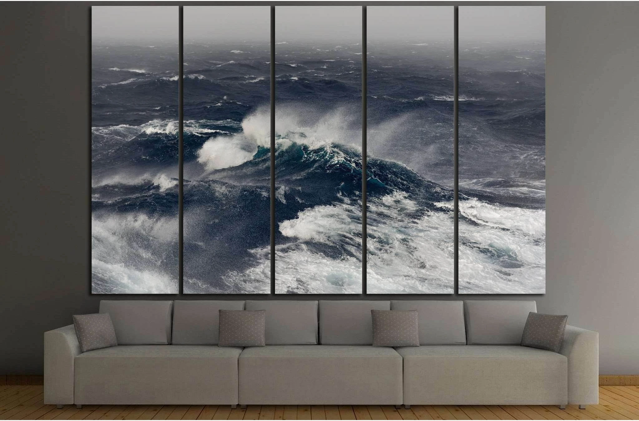 ocean wave, indian ocean №843 Ready to Hang Canvas Print - Zellart Canvas Prints ALL_Products, s-843