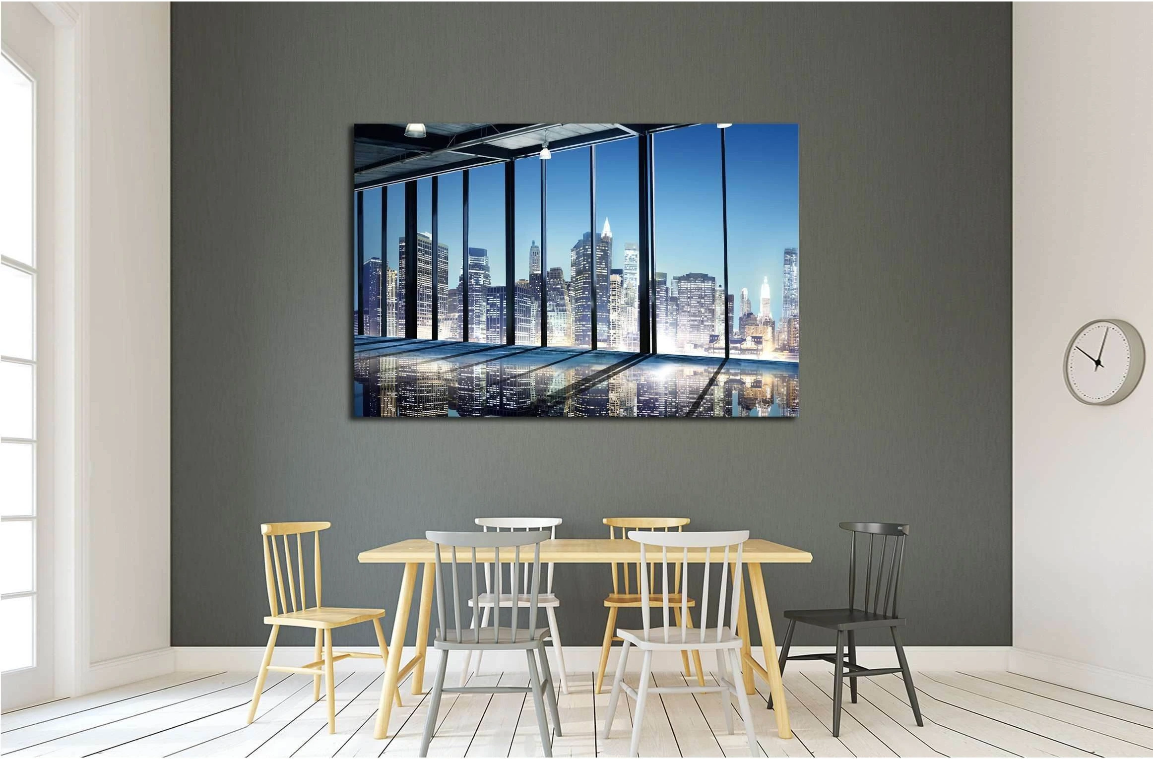 Office Cityscape Builidings Contemporary Interior Room Modern Concept №2174 Ready to Hang Canvas Print - Zellart Canvas Prints ALL_Products, s-2174