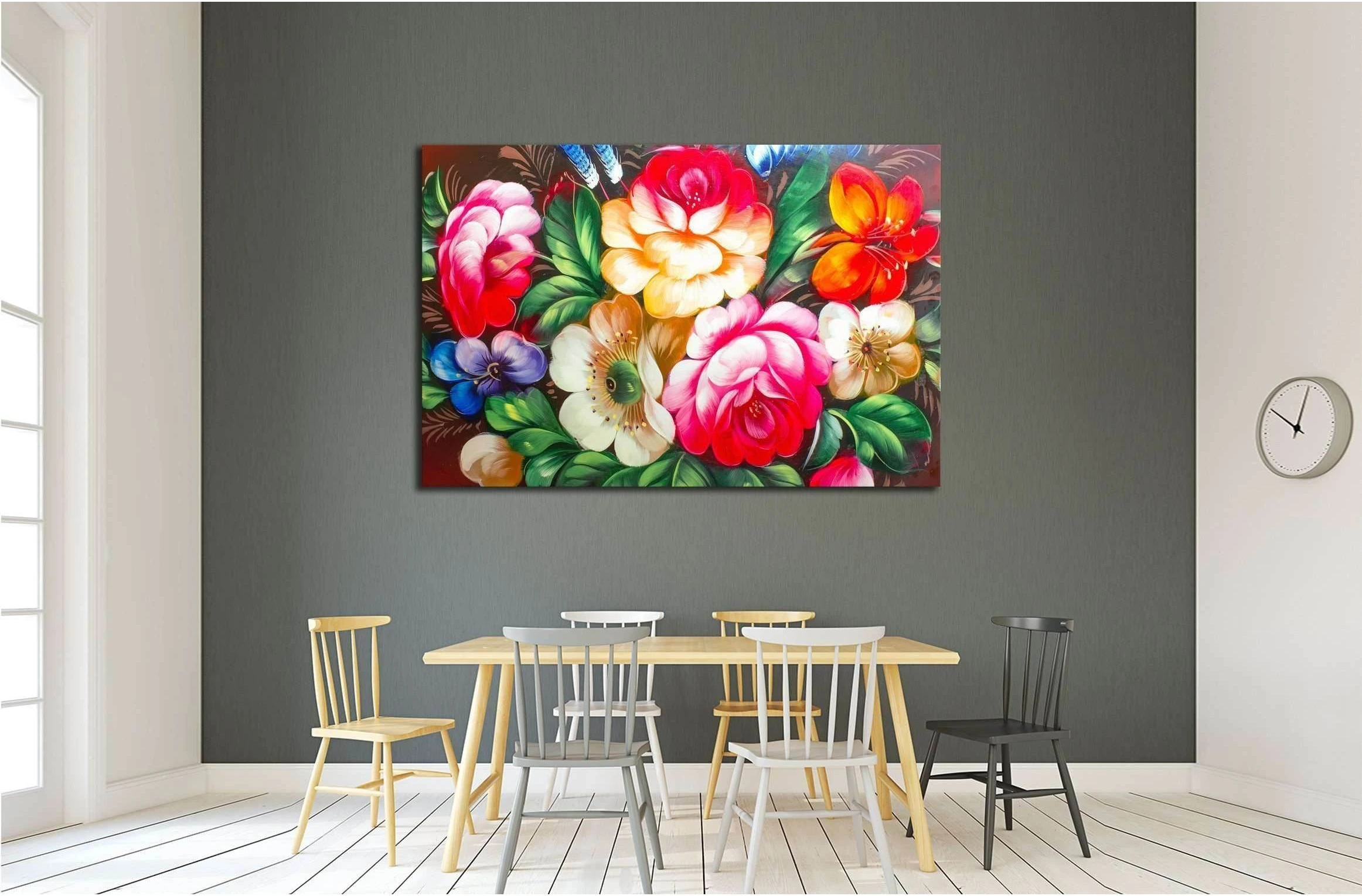 Oil Painting, Impressionism style, texture painting, flower still life painting art painted color image №2573 Ready to Hang Canvas Print - Zellart Canvas Prints ALL_Products, s-2573