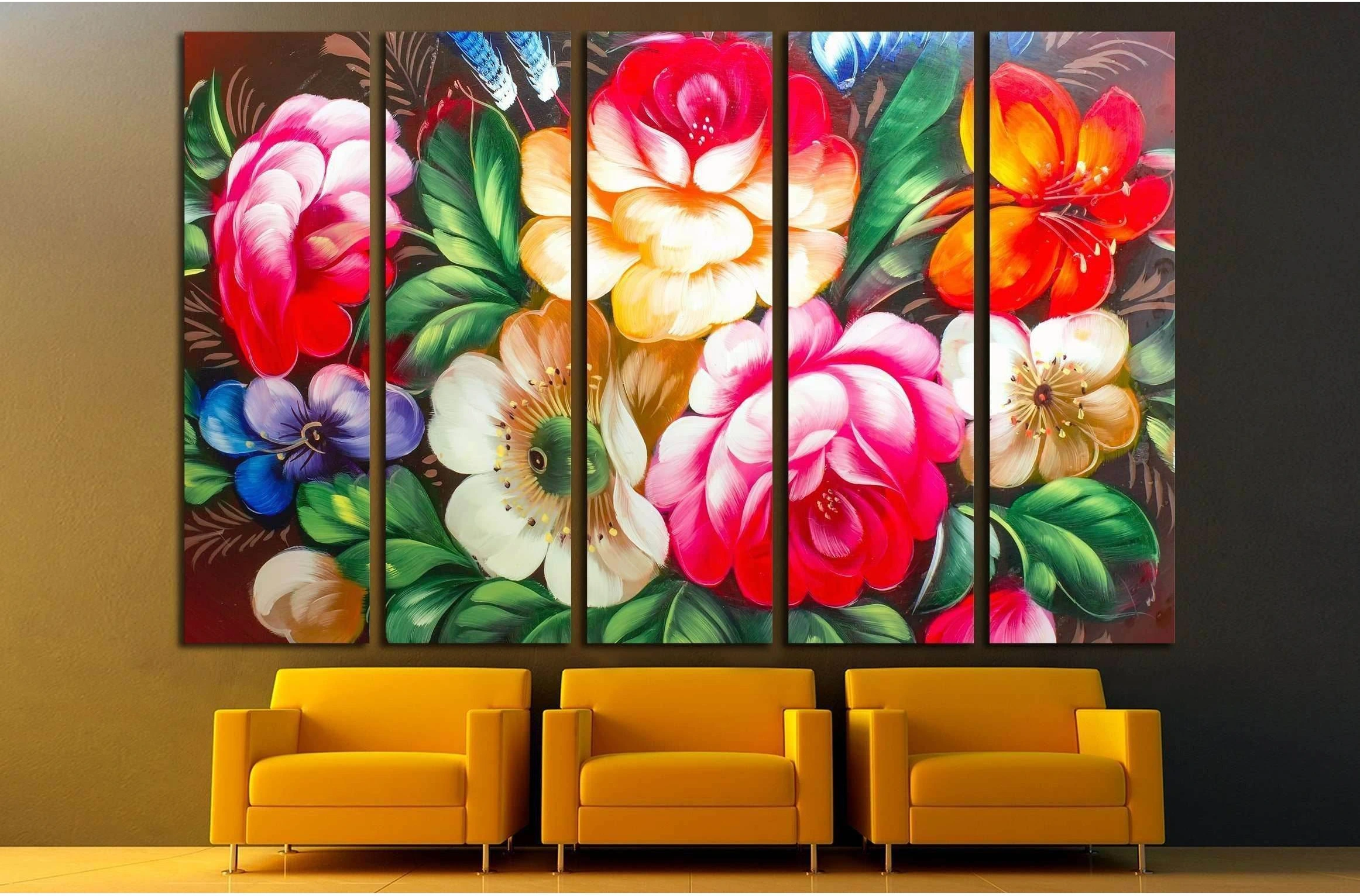 Oil Painting, Impressionism style, texture painting, flower still life painting art painted color image №2573 Ready to Hang Canvas Print - Zellart Canvas Prints ALL_Products, s-2573