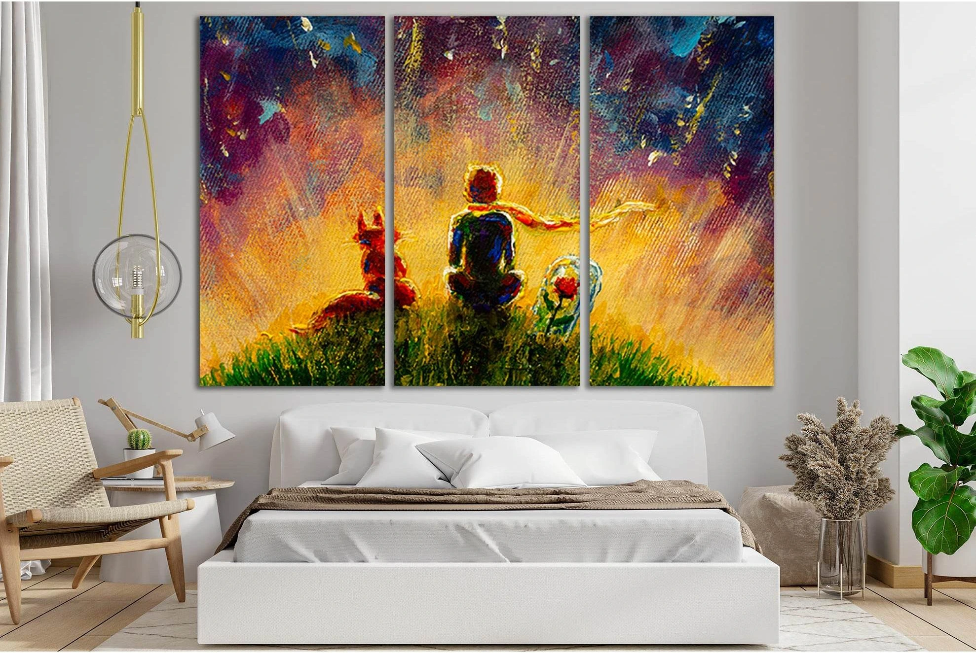 Oil Painting Little Prince №SL612 Ready to Hang Canvas Print - Zellart Canvas Prints 0new, ALL_Products, Oil Painting Wall Art