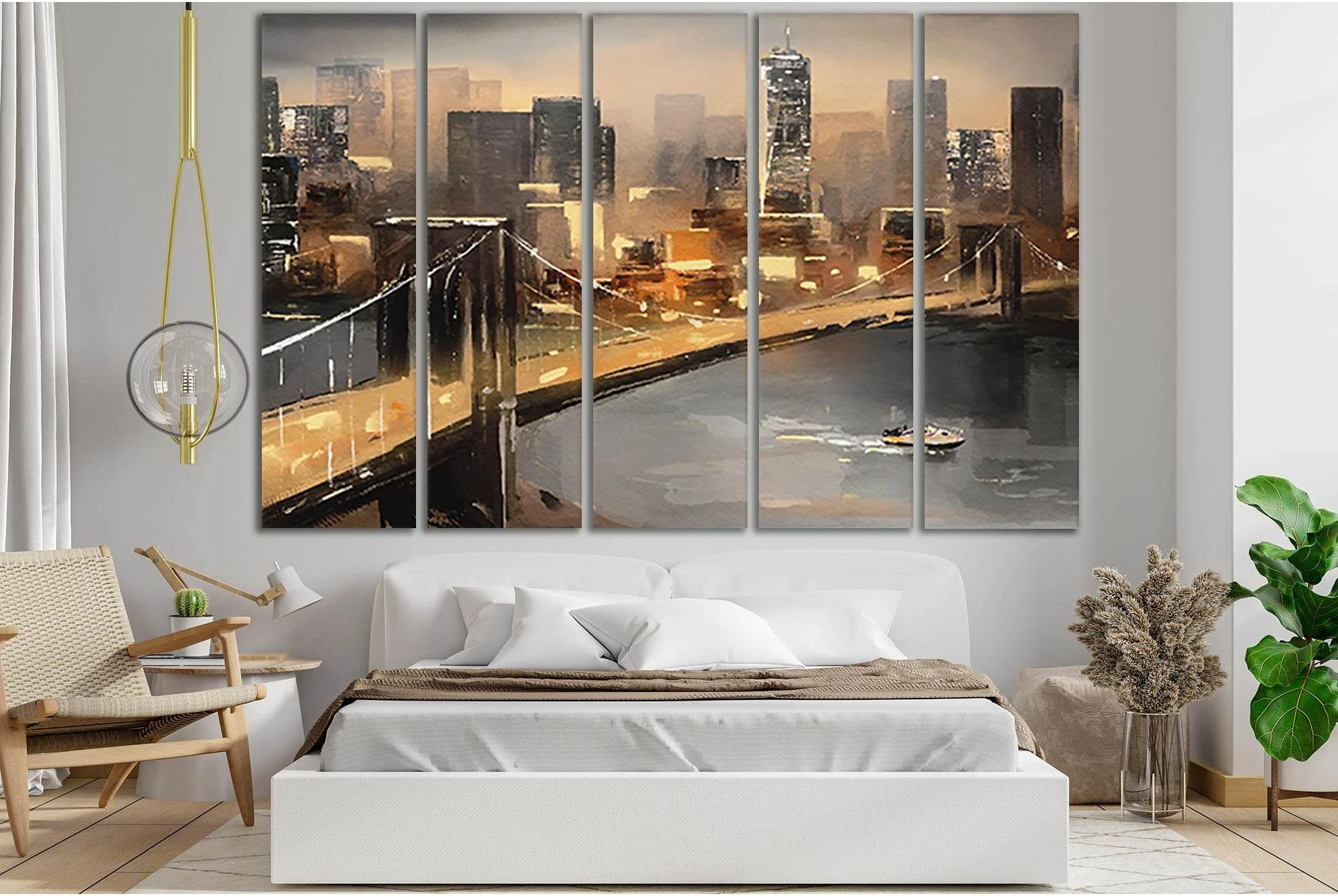 Oil Painting On Canvas New York №SL583 Ready to Hang Canvas Print - Zellart Canvas Prints 0_NY_ART, 0new, ALL_Products, Oil Painting Wall Art