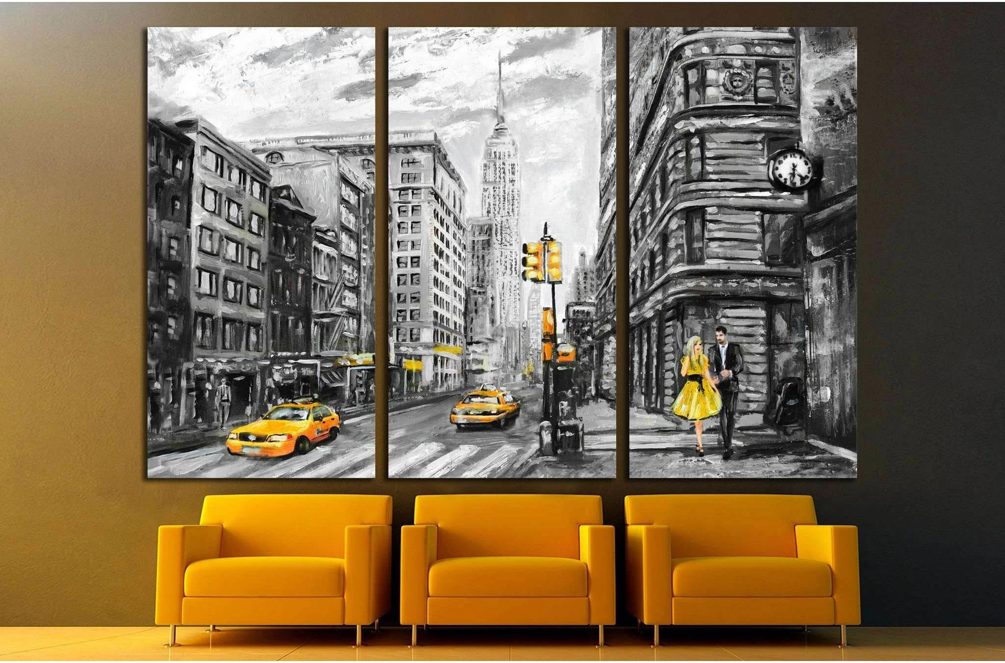 oil painting street view of New York №1563 Ready to Hang Canvas Print - Zellart Canvas Prints 0_NY_ART, ALL_Products, s-1563