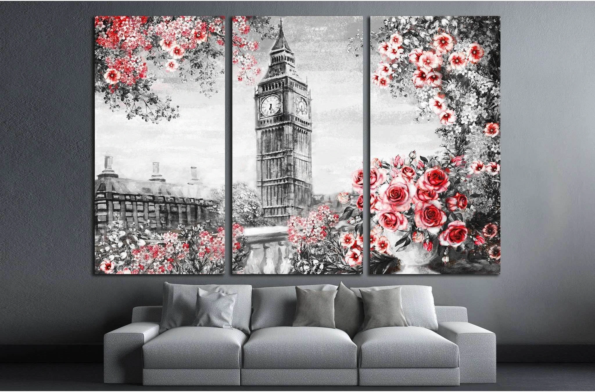 Oil Painting, summer in London, flower rose and leaf №2093 Ready to Hang Canvas Print - Zellart Canvas Prints ALL_Products, s-2093