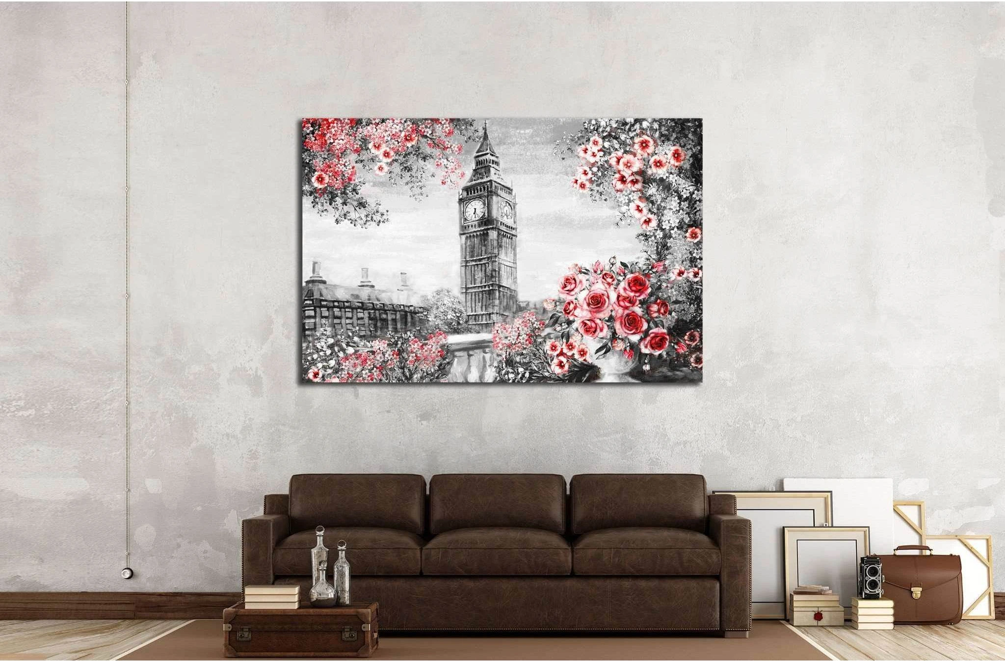 Oil Painting, summer in London, flower rose and leaf №2093 Ready to Hang Canvas Print - Zellart Canvas Prints ALL_Products, s-2093