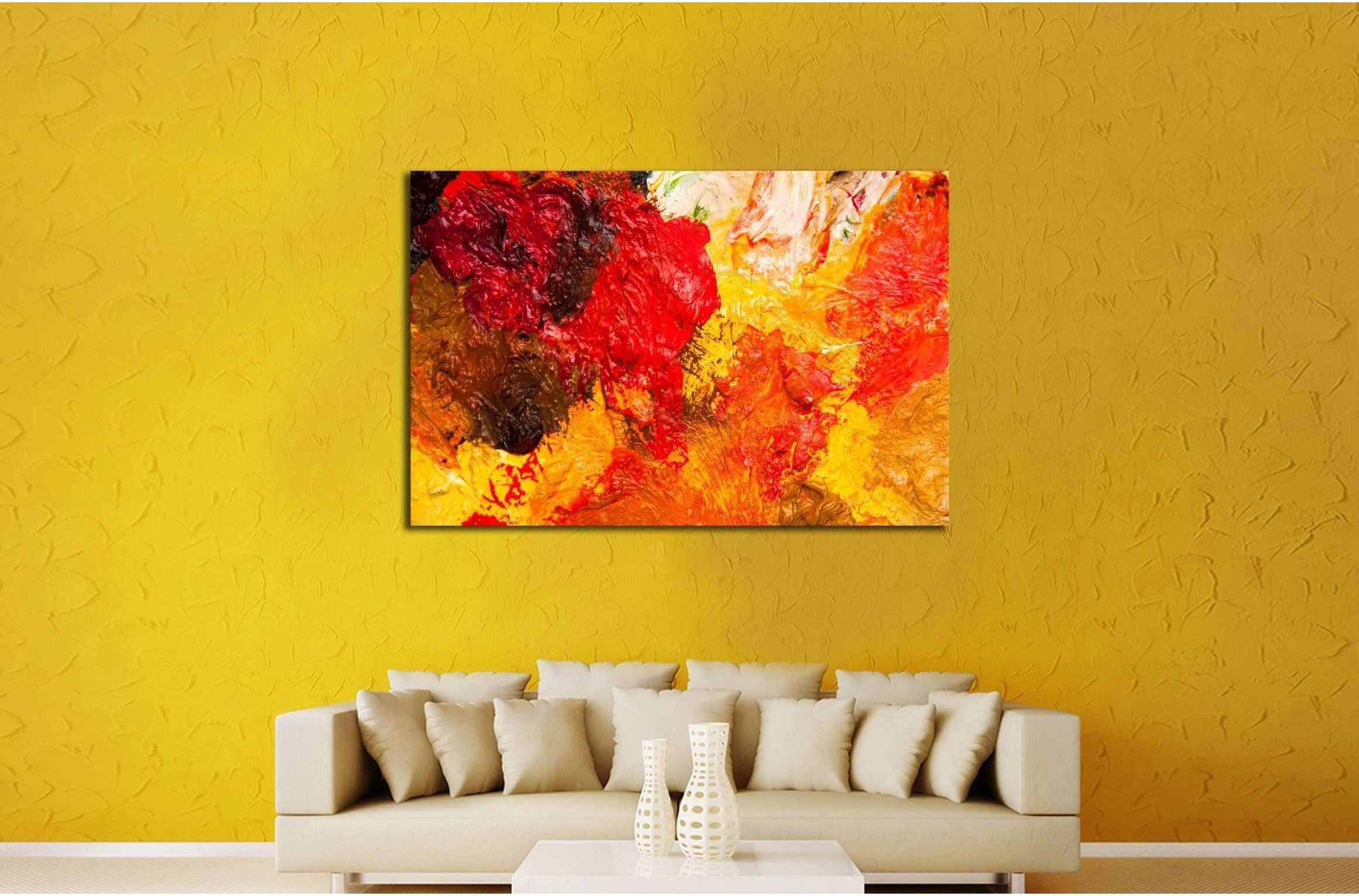 Oil paints multicolored closeup abstract background №2576 Ready to Hang Canvas Print - Zellart Canvas Prints ALL_Products, s-2576