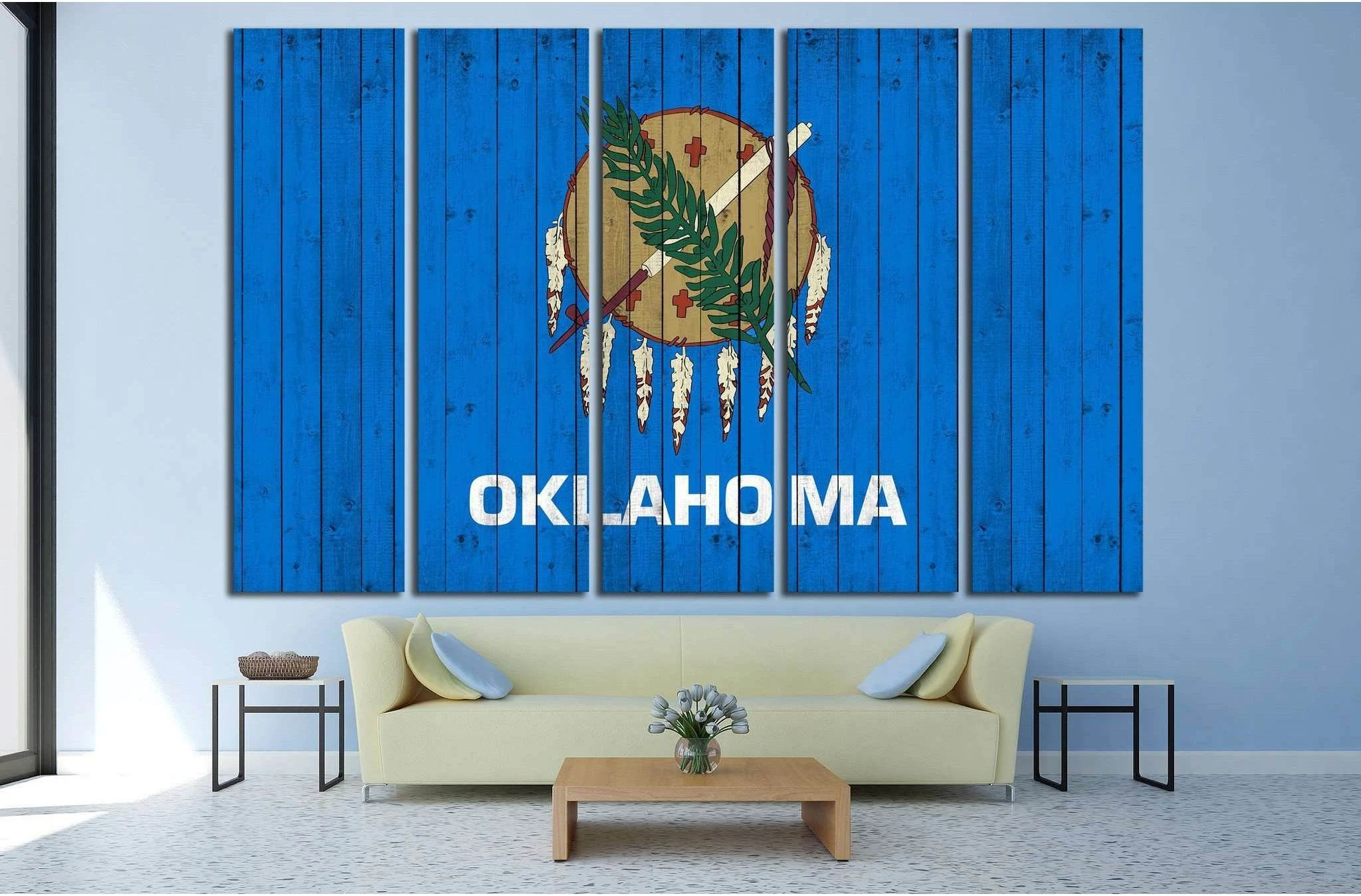 Oklahoma flag №682 Ready to Hang Canvas Print - Zellart Canvas Prints ALL_Products, s-682