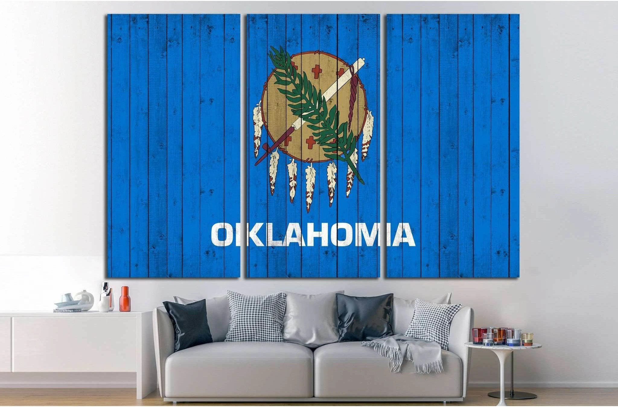 Oklahoma flag №682 Ready to Hang Canvas Print - Zellart Canvas Prints ALL_Products, s-682