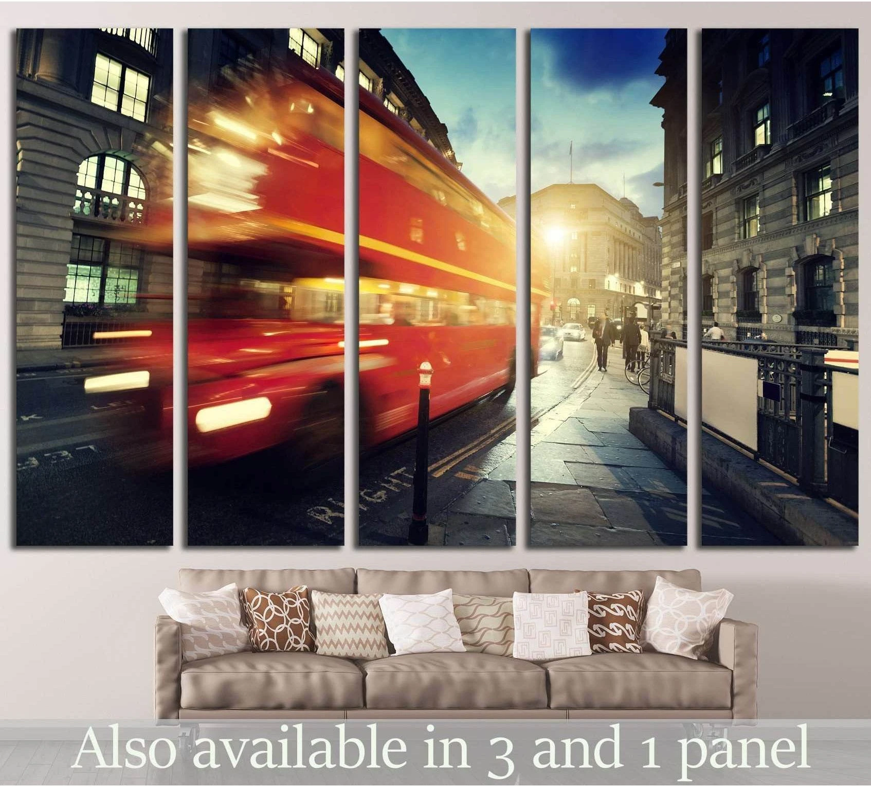old bus on street of London №792 Ready to Hang Canvas Print - Zellart Canvas Prints ALL_Products, s-792