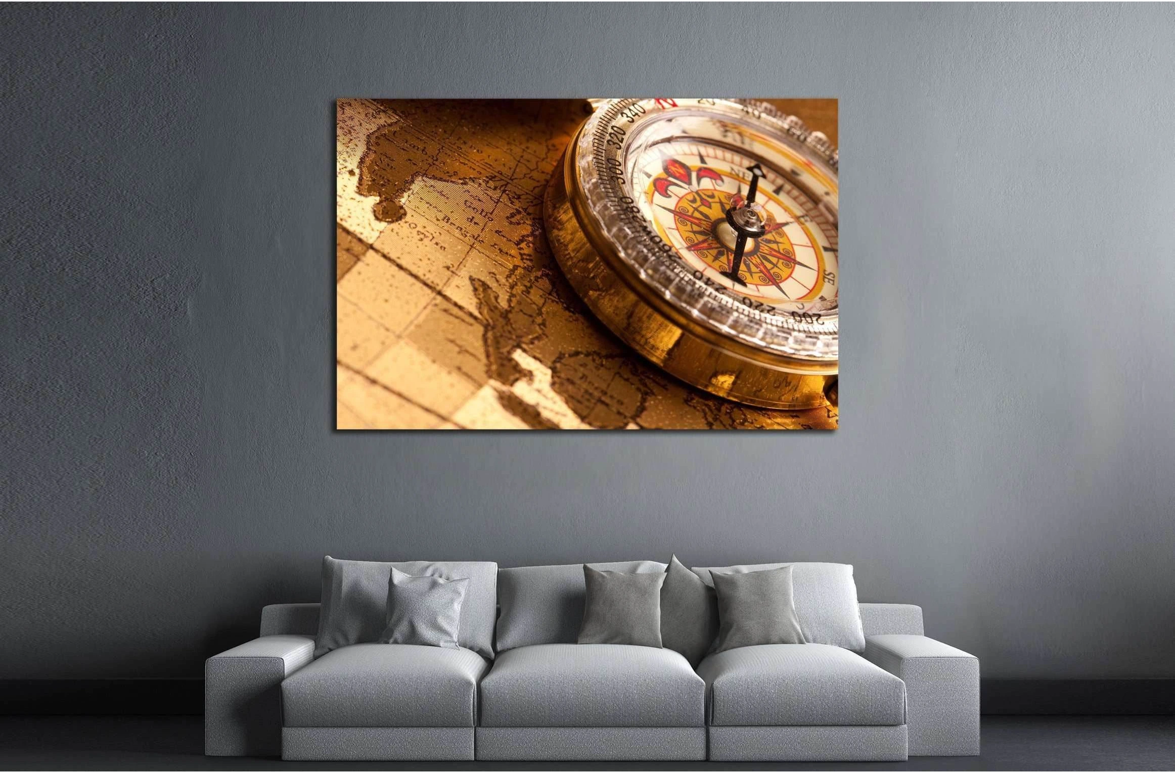 Old Compass №2811 Ready to Hang Canvas Print - Zellart Canvas Prints ALL_Products, s-2811