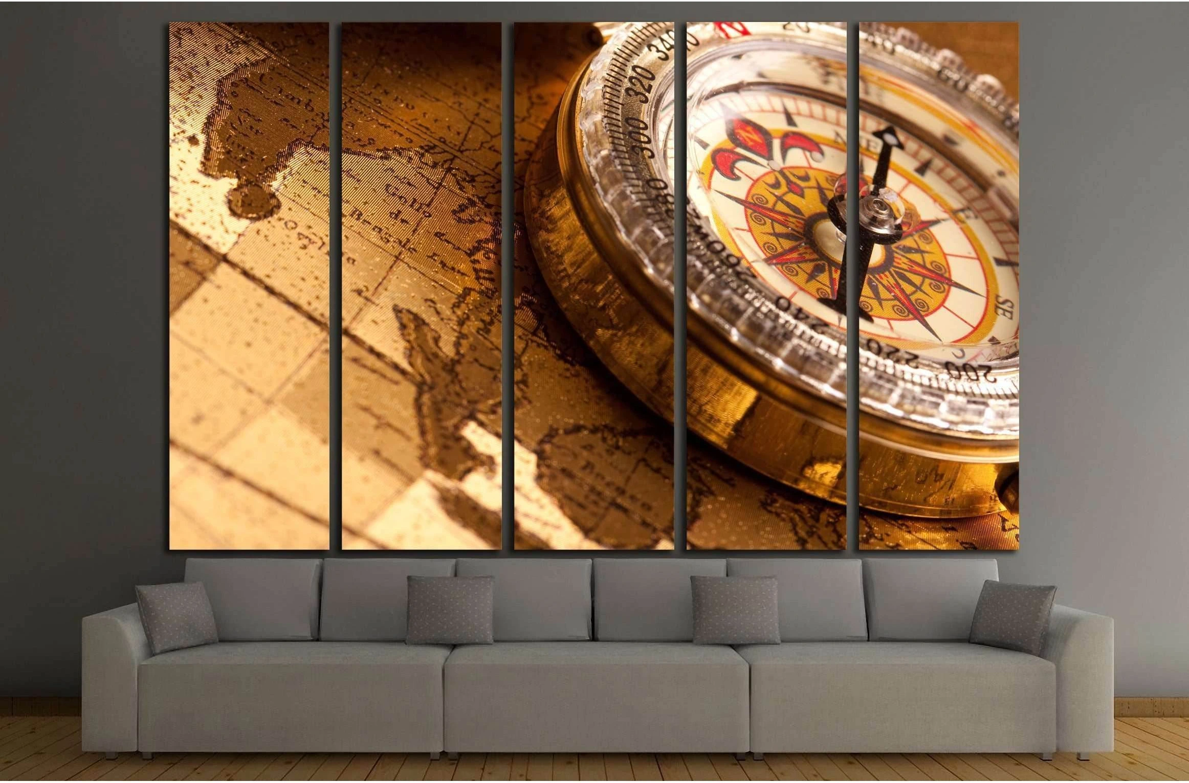 Old Compass №2811 Ready to Hang Canvas Print - Zellart Canvas Prints ALL_Products, s-2811