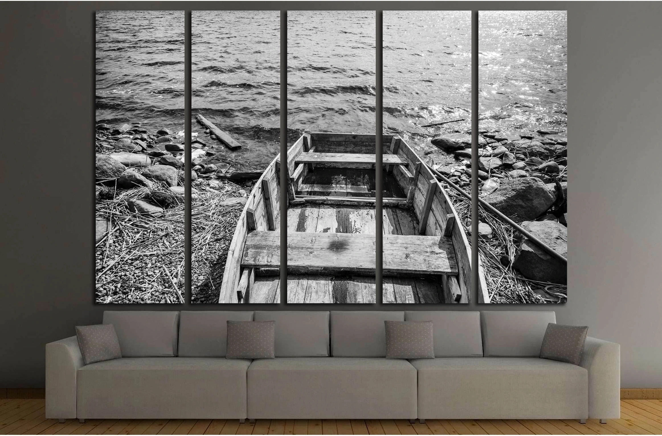 Old fishing boat in Karelia №3128 Ready to Hang Canvas Print - Zellart Canvas Prints ALL_Products, s-3128