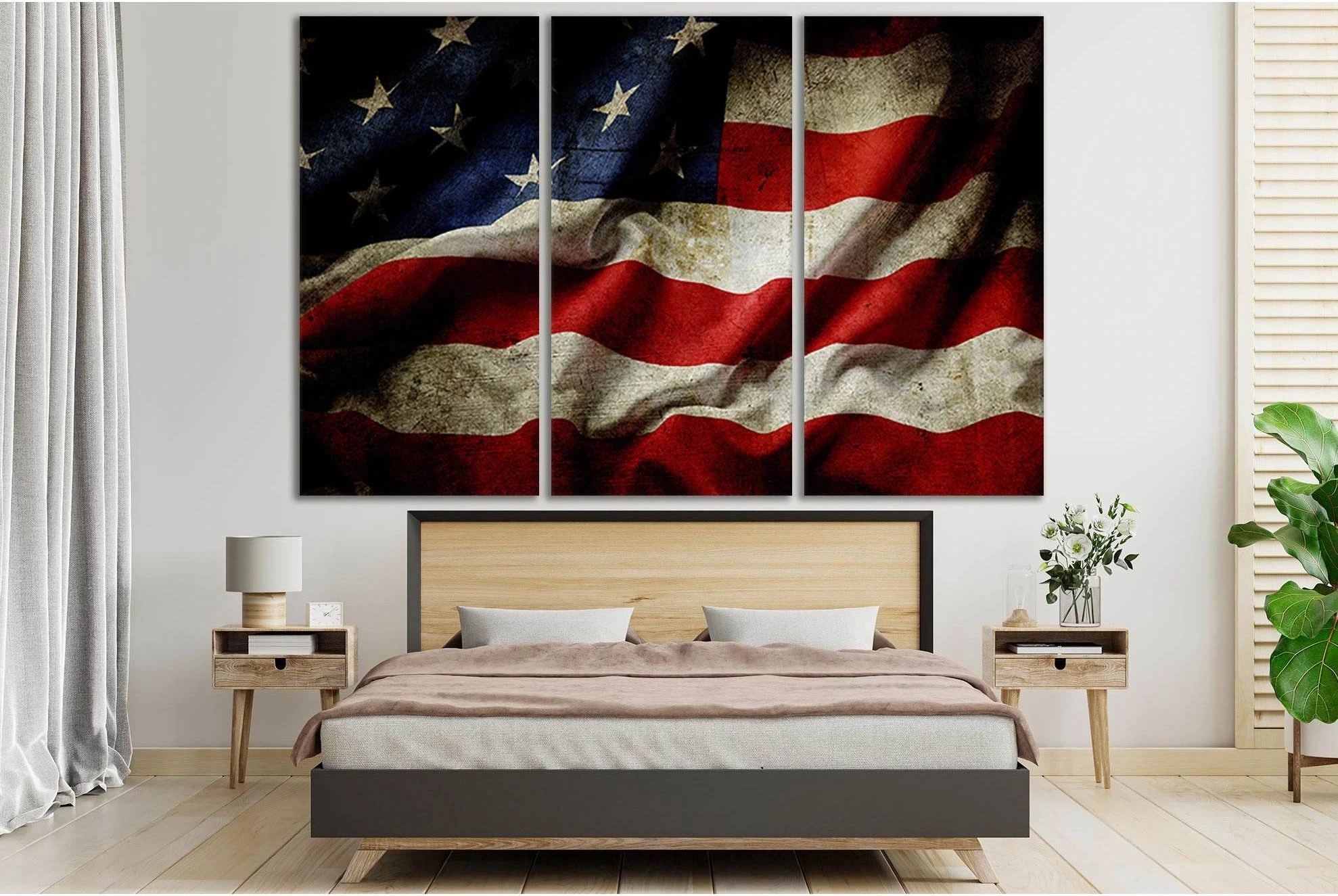Old Flag Of The United States №SL1173 Ready to Hang Canvas Print - Zellart Canvas Prints 0new, ALL_Products, Flags
