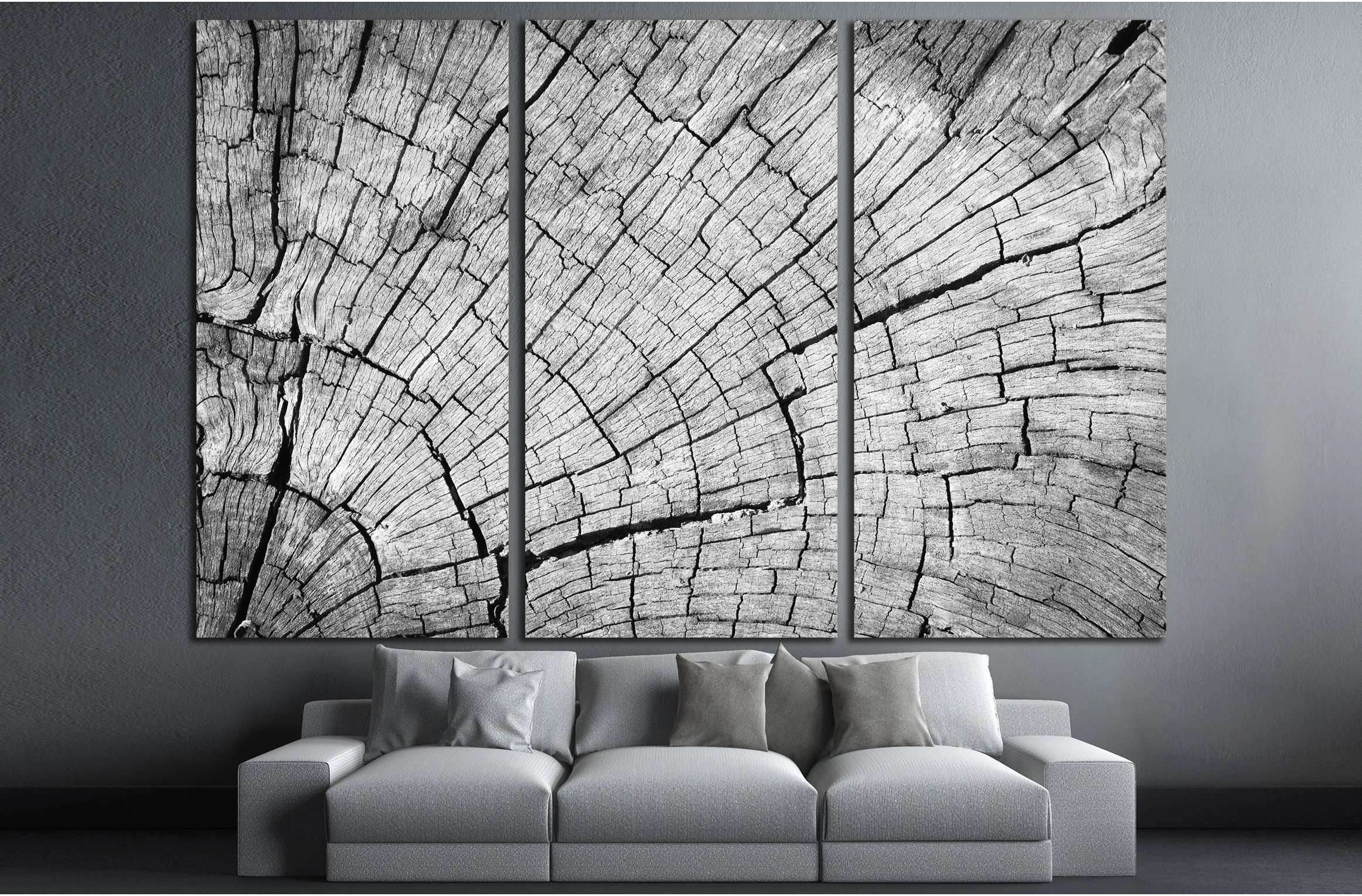 Old Gray cracked wood texture background №2836 Ready to Hang Canvas Print - Zellart Canvas Prints ALL_Products, s-2836