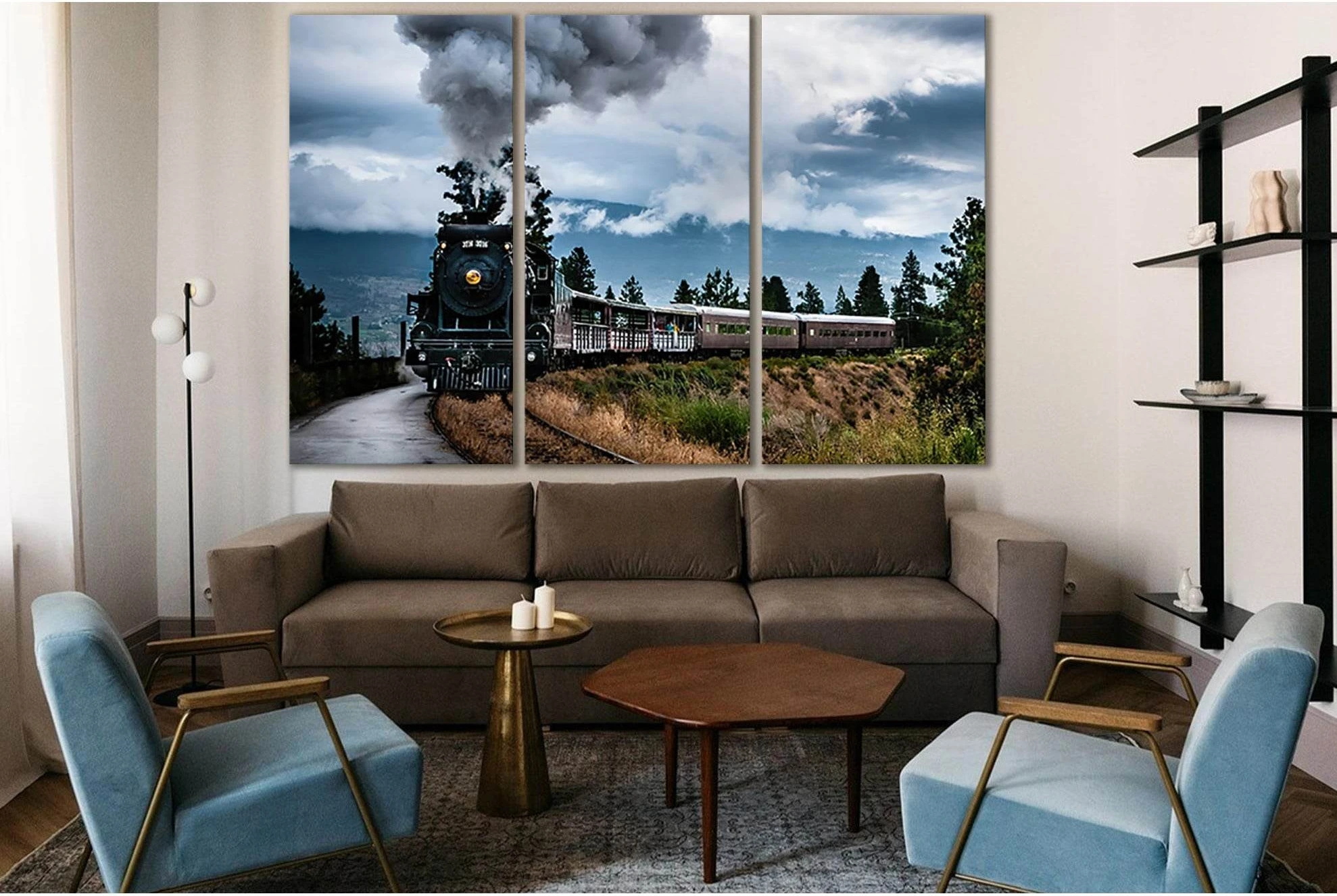 Old Steam Train №SL1428 Ready to Hang Canvas Print - Zellart Canvas Prints 0new, ALL_Products, Engine