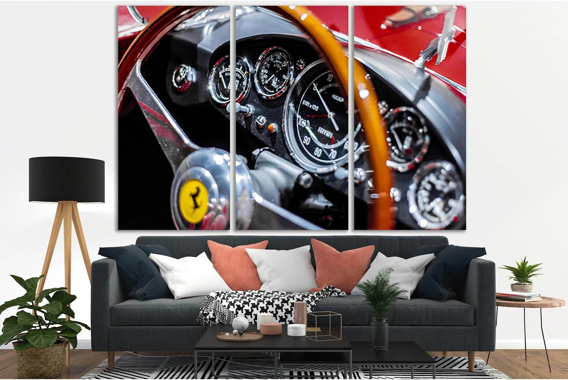 Old Vintage Sport Car №SL785 Ready to Hang Canvas Print - Zellart Canvas Prints 0new, ALL_Products, Engine, Engines Wall Art