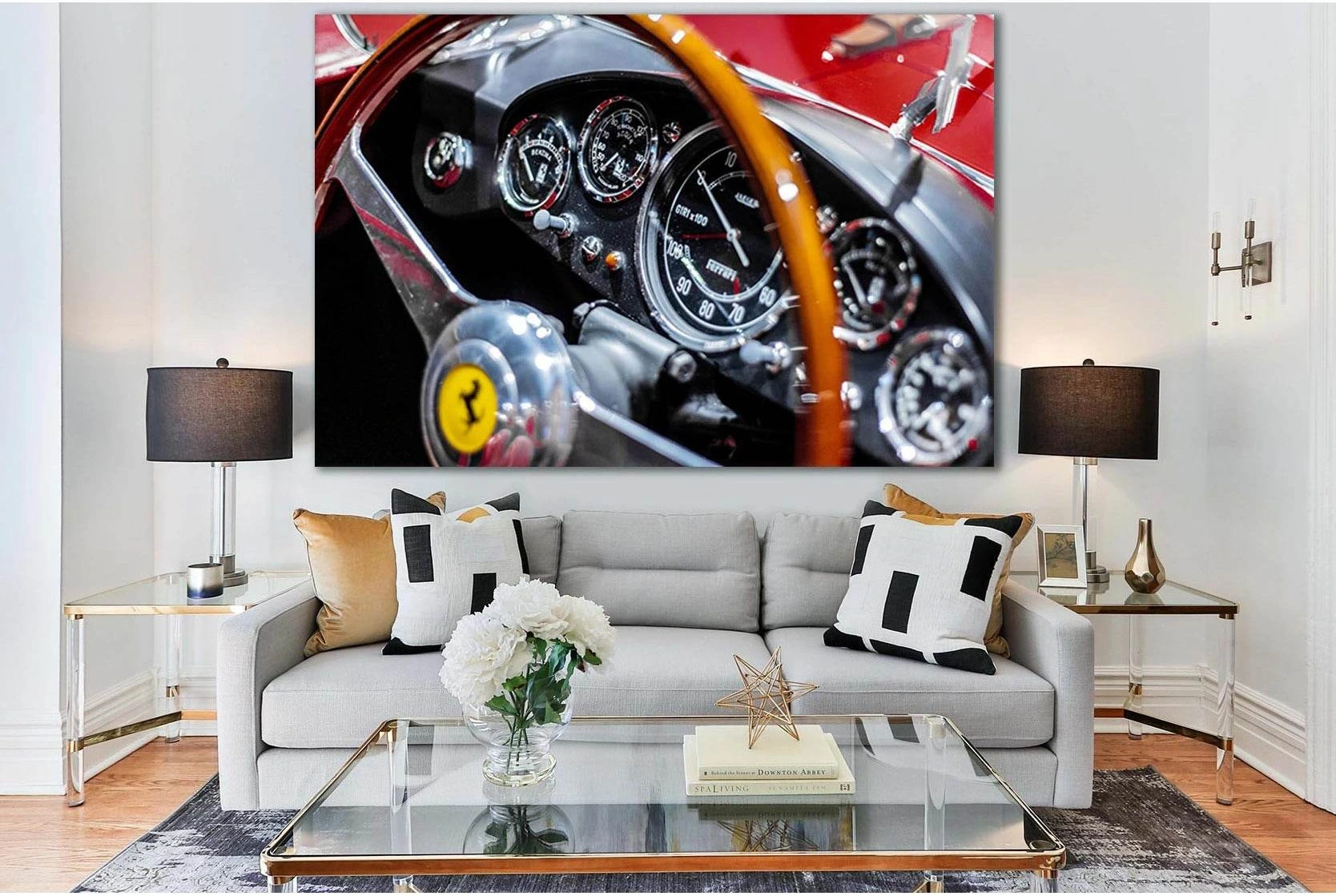 Old Vintage Sport Car №SL785 Ready to Hang Canvas Print - Zellart Canvas Prints 0new, ALL_Products, Engine, Engines Wall Art