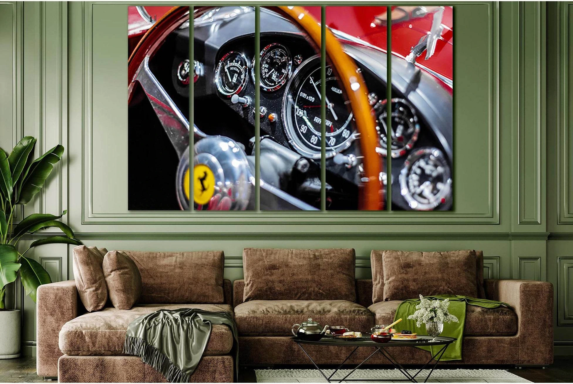 Old Vintage Sport Car №SL785 Ready to Hang Canvas Print - Zellart Canvas Prints 0new, ALL_Products, Engine, Engines Wall Art