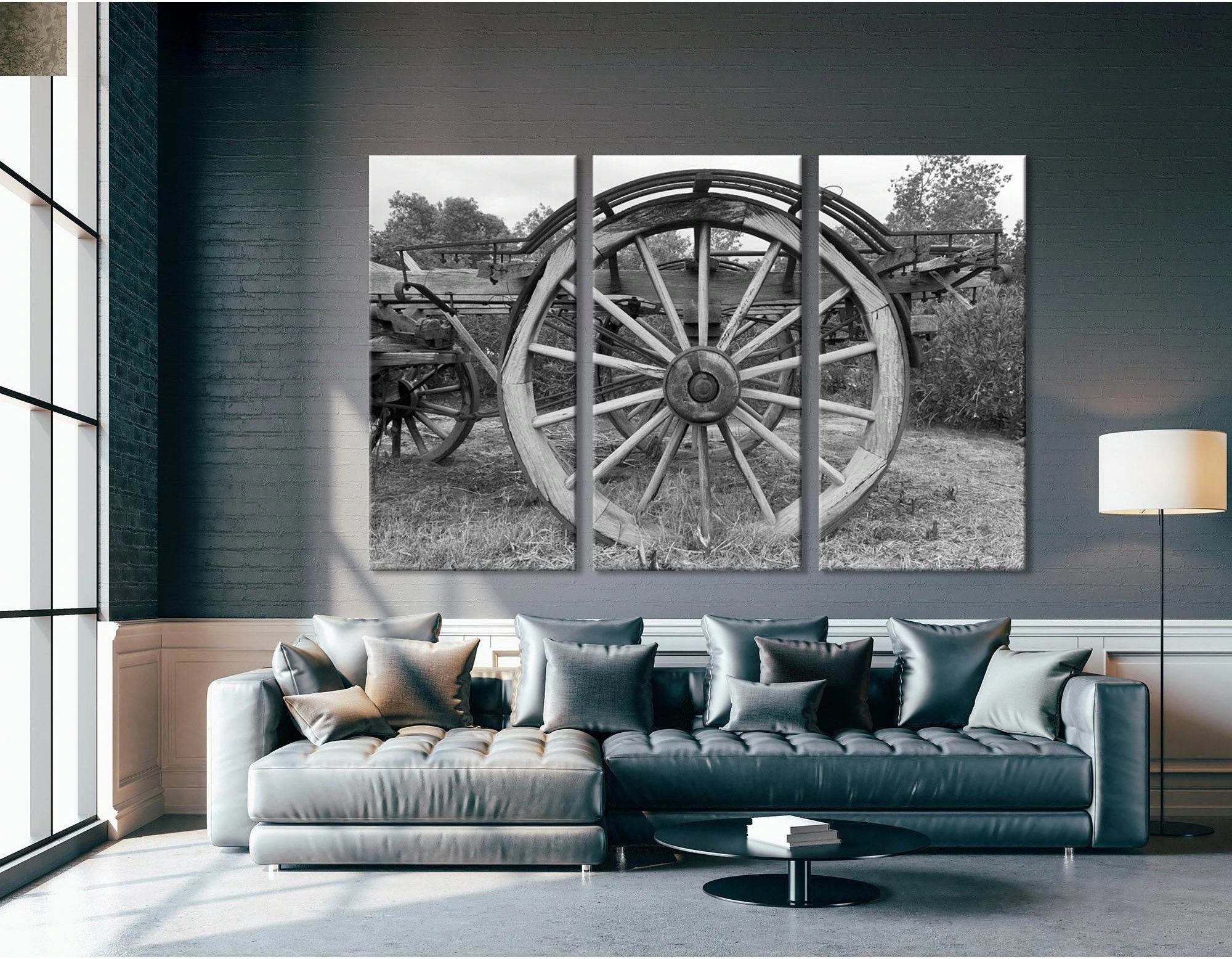 Old Wooden Wheels On The Farm 1/3/5 №04225 Ready to Hang Canvas Print - Zellart Canvas Prints ALL_Products
