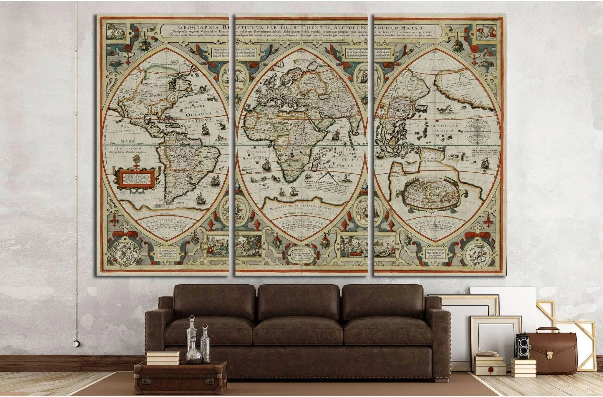 Old World map №1457 Ready to Hang Canvas Print - Zellart Canvas Prints ALL_Products, s-1457