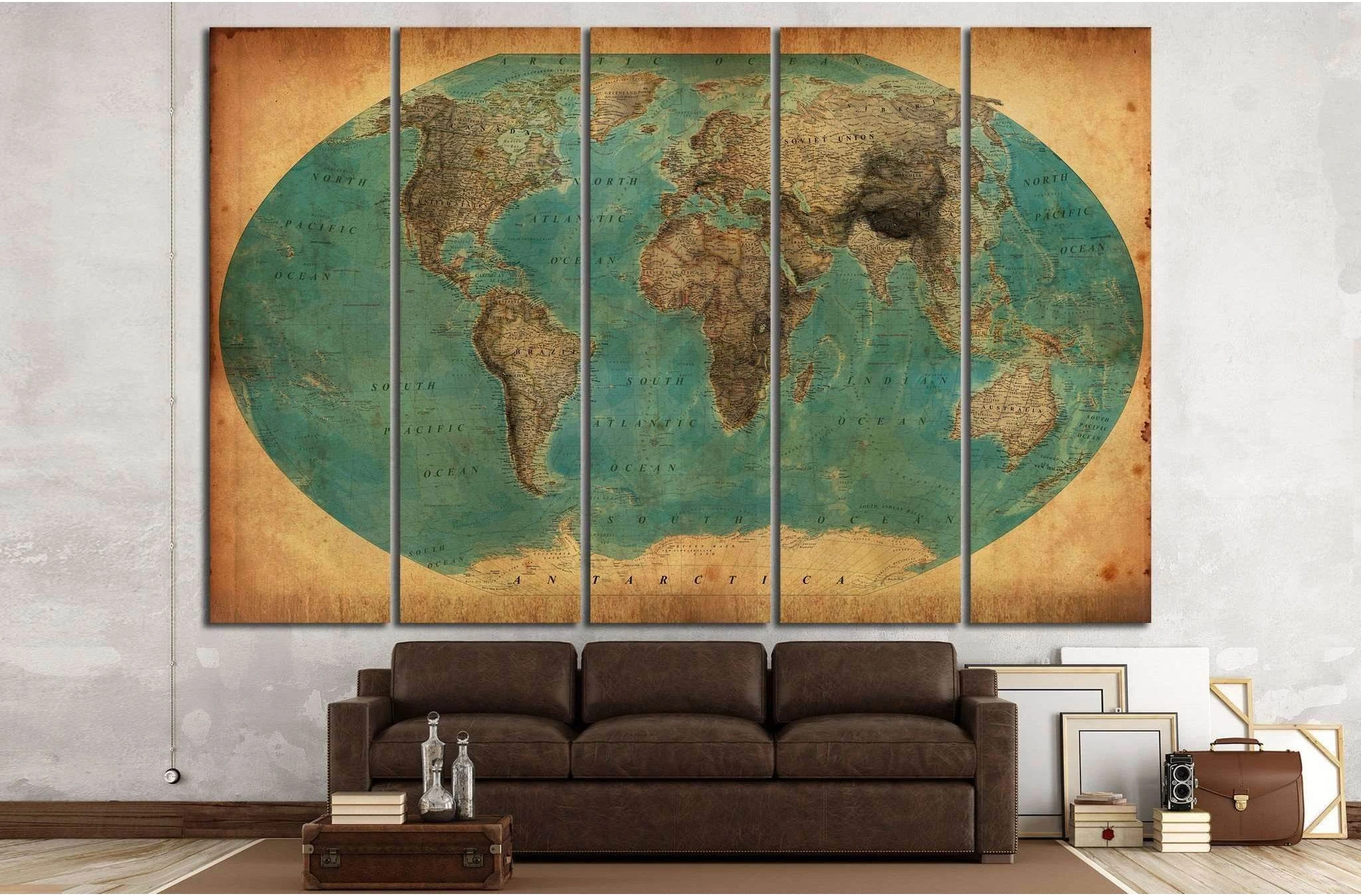 Old World Map №1458 Ready to Hang Canvas Print - Zellart Canvas Prints ALL_Products, s-1458