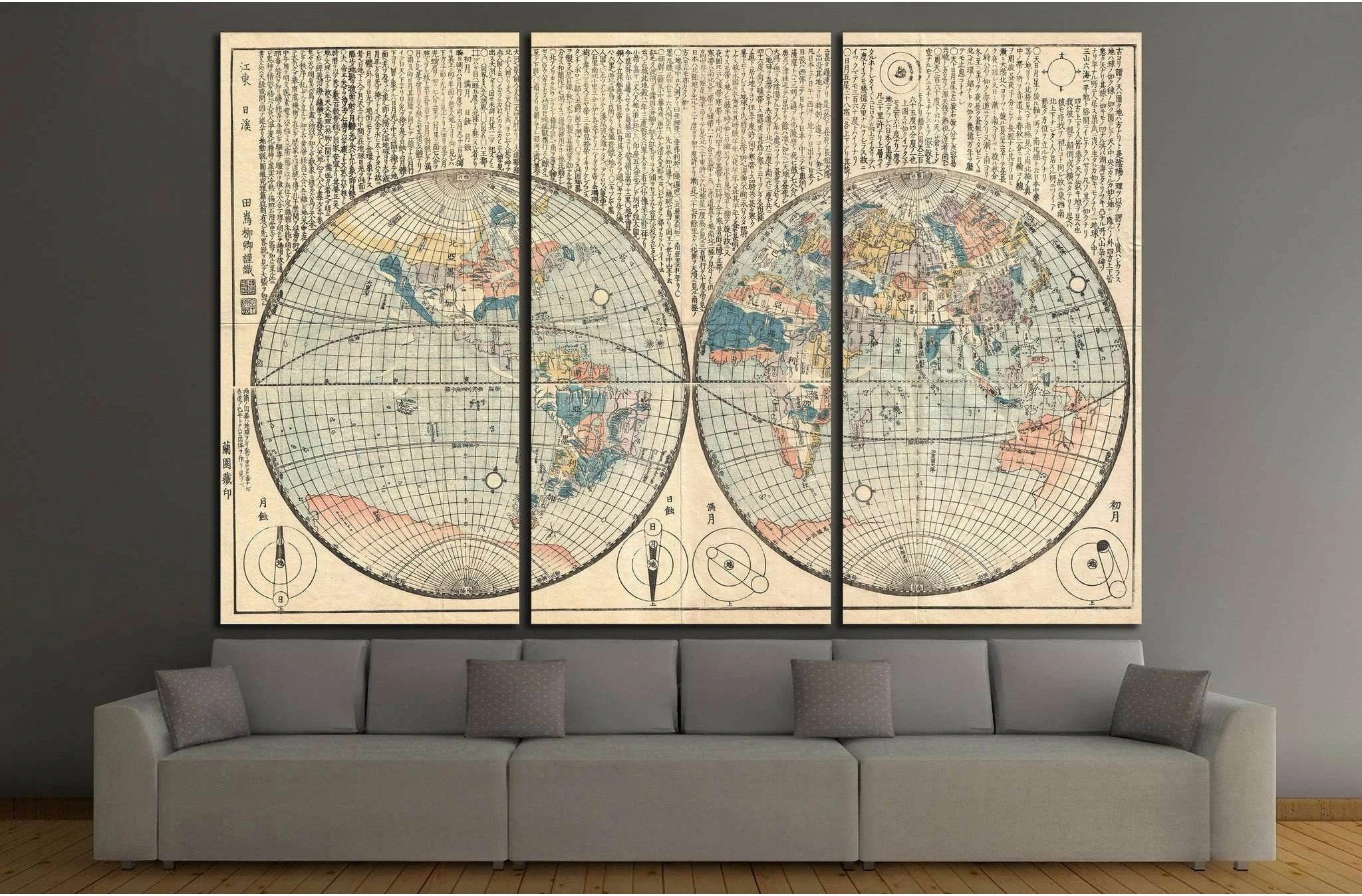 Old World Map №1469 Ready to Hang Canvas Print - Zellart Canvas Prints ALL_Products, s-1469
