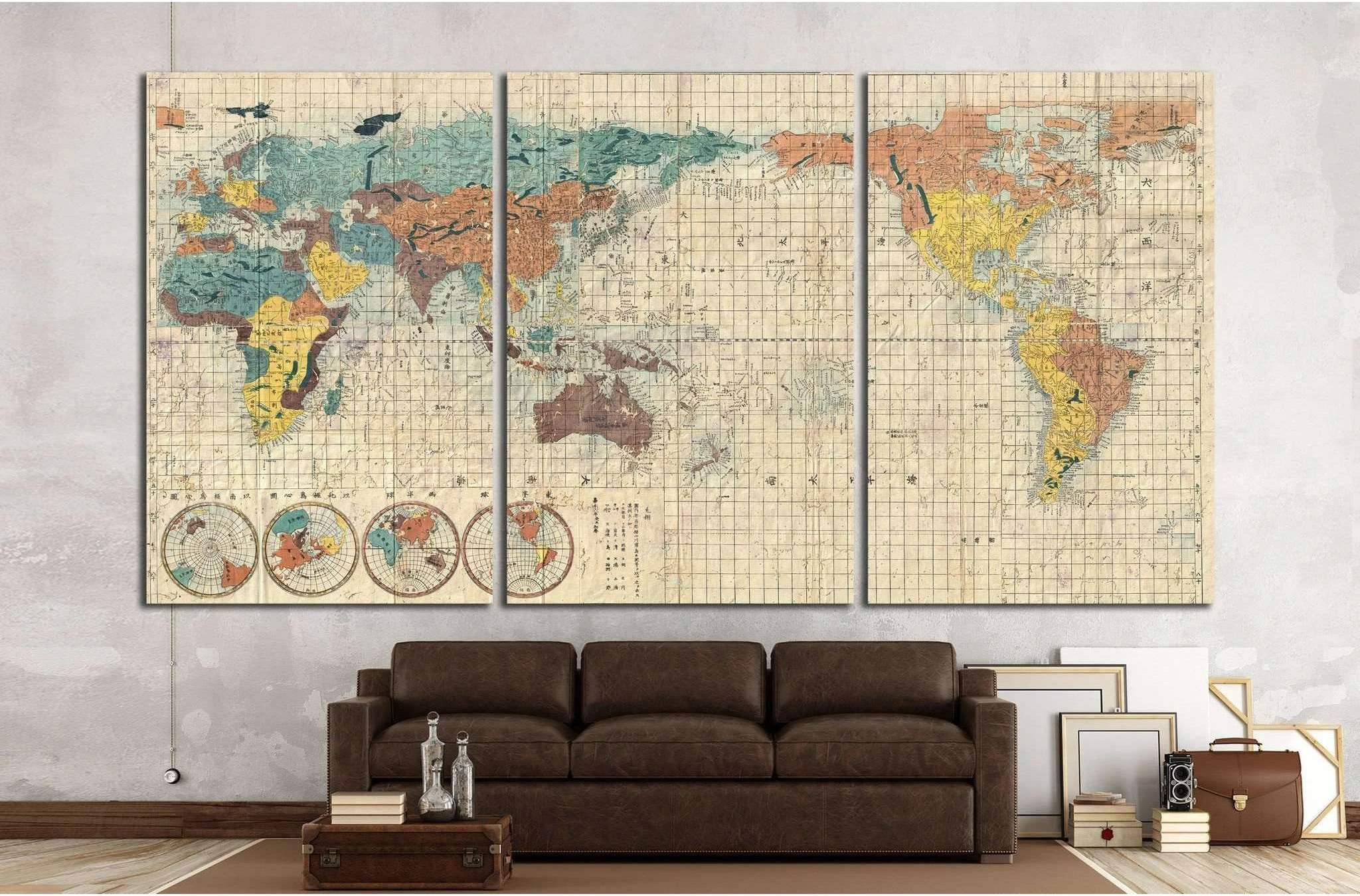 Old World Map №1480 Ready to Hang Canvas Print - Zellart Canvas Prints ALL_Products, s-1480