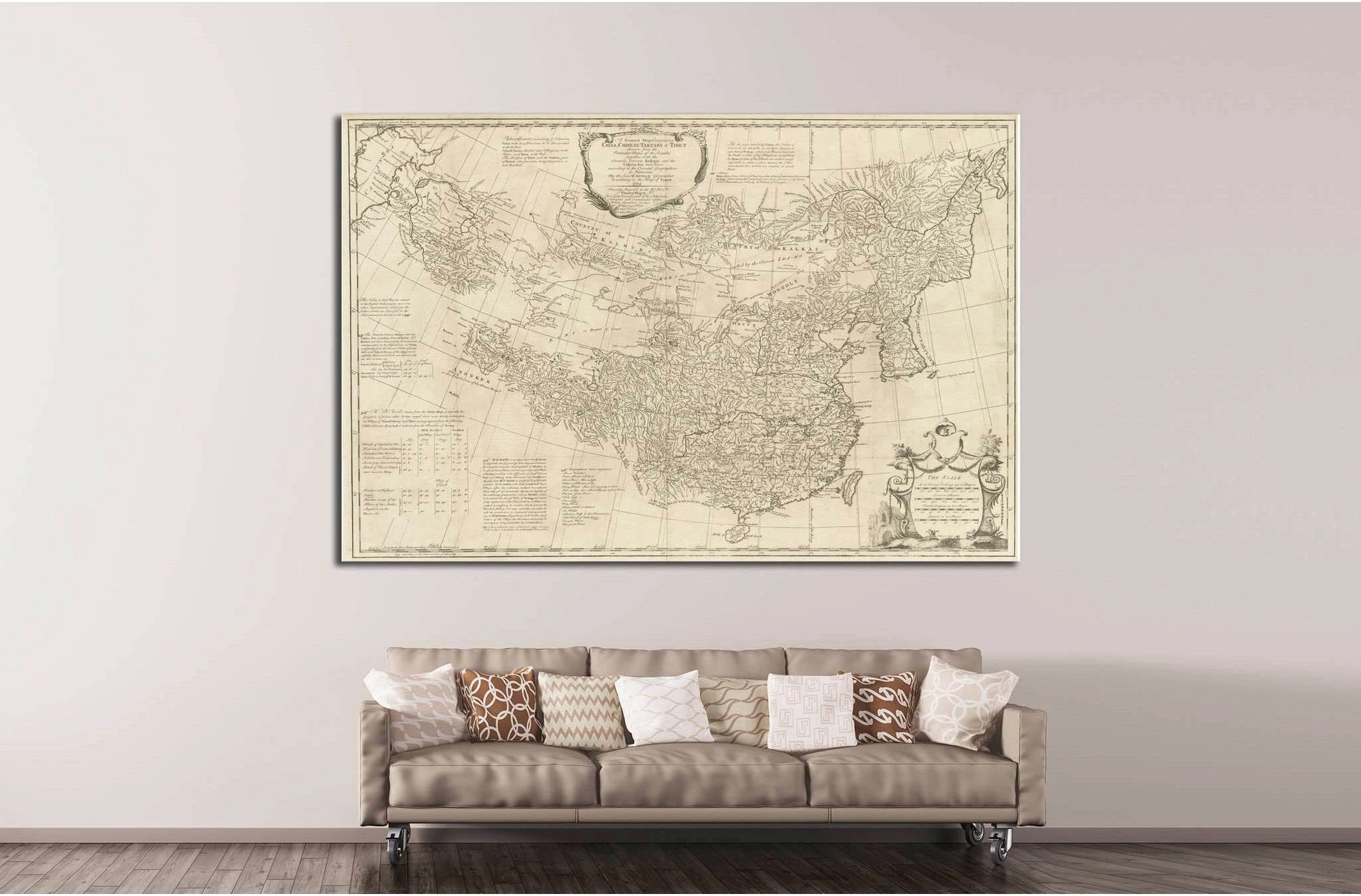 Old World Map №1485 Ready to Hang Canvas Print - Zellart Canvas Prints ALL_Products, s-1485