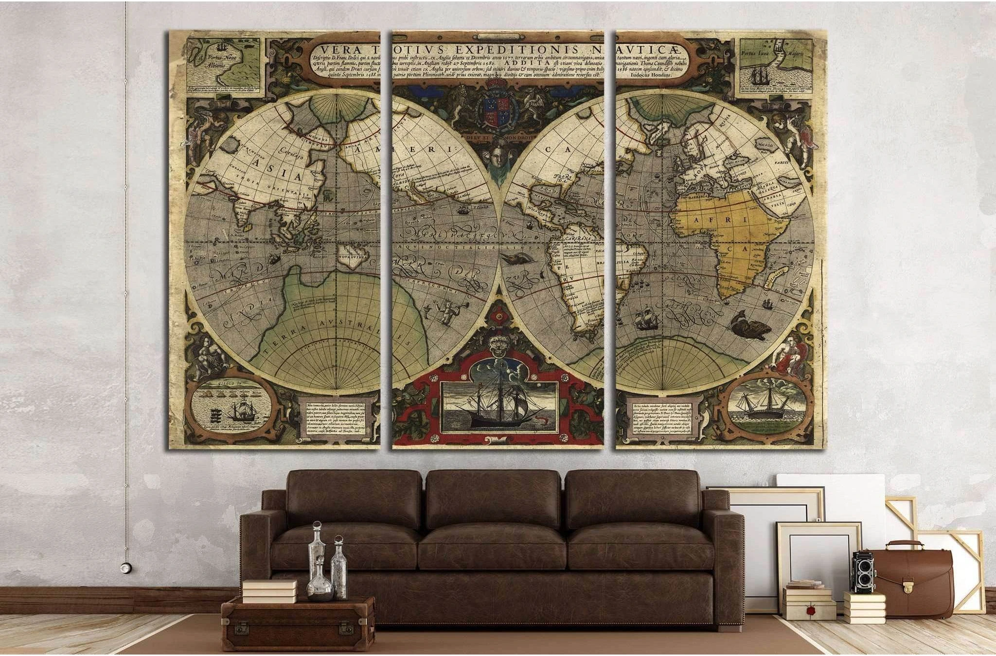 Old World Map №1494 Ready to Hang Canvas Print - Zellart Canvas Prints ALL_Products, s-1494