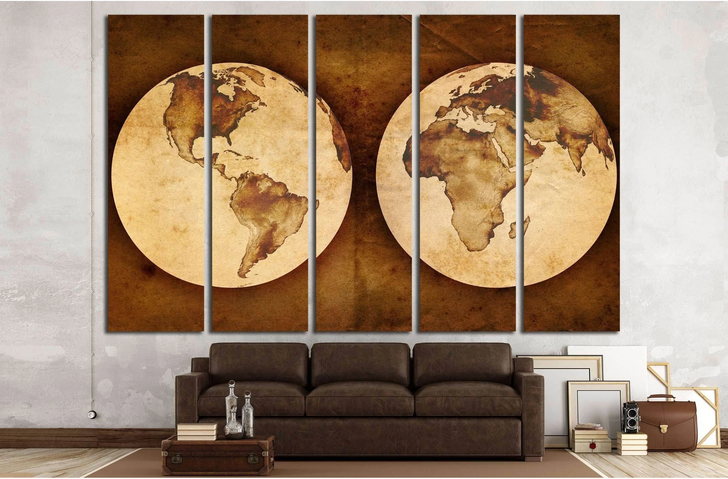 old world map №2809 Ready to Hang Canvas Print - Zellart Canvas Prints ALL_Products, s-2809