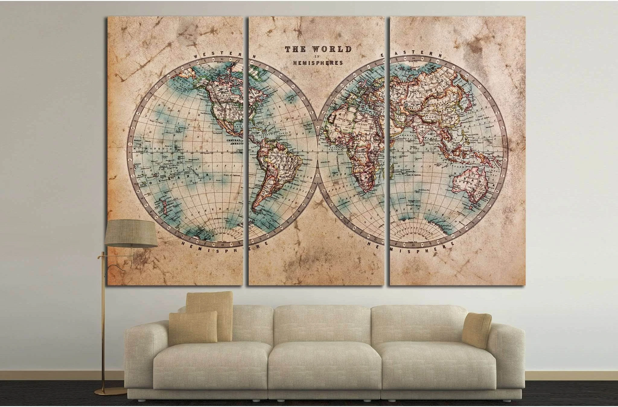 old World map №862 Ready to Hang Canvas Print - Zellart Canvas Prints ALL_Products, s-862