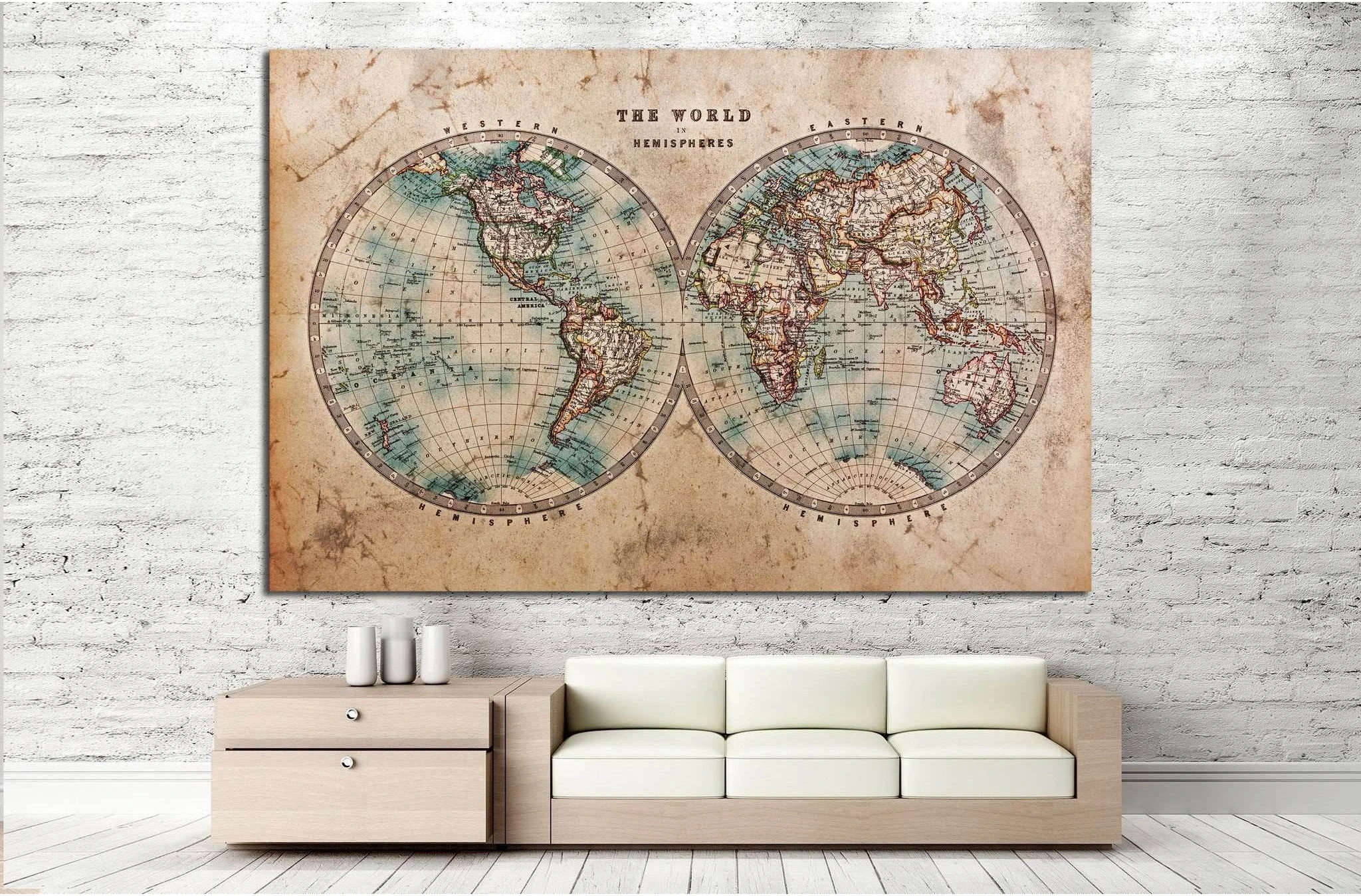 old World map №862 Ready to Hang Canvas Print - Zellart Canvas Prints ALL_Products, s-862