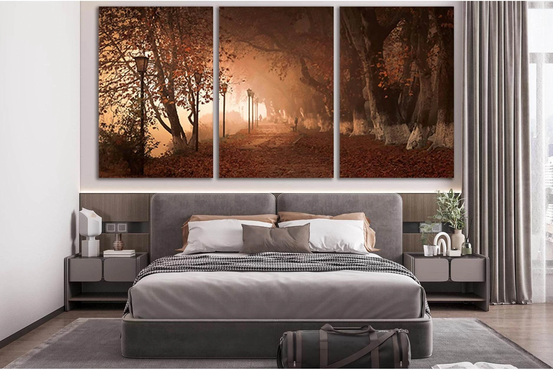 Olea Autumn Trees №SL498 Ready to Hang Canvas Print - Zellart Canvas Prints 0new, ALL_Products, Trees Wall Art